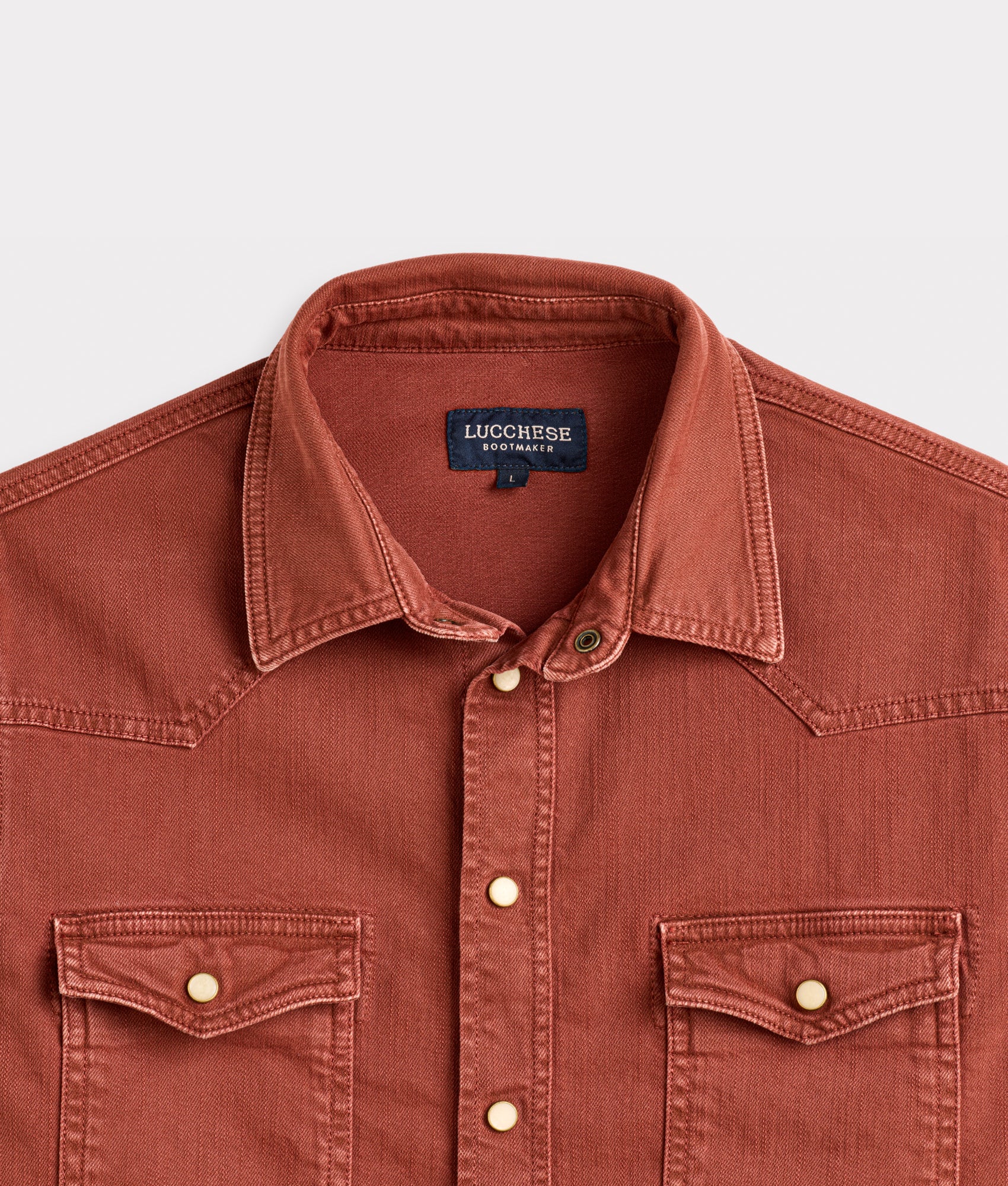 Roper Denim Shirt :: Burnt Orange - Image 4