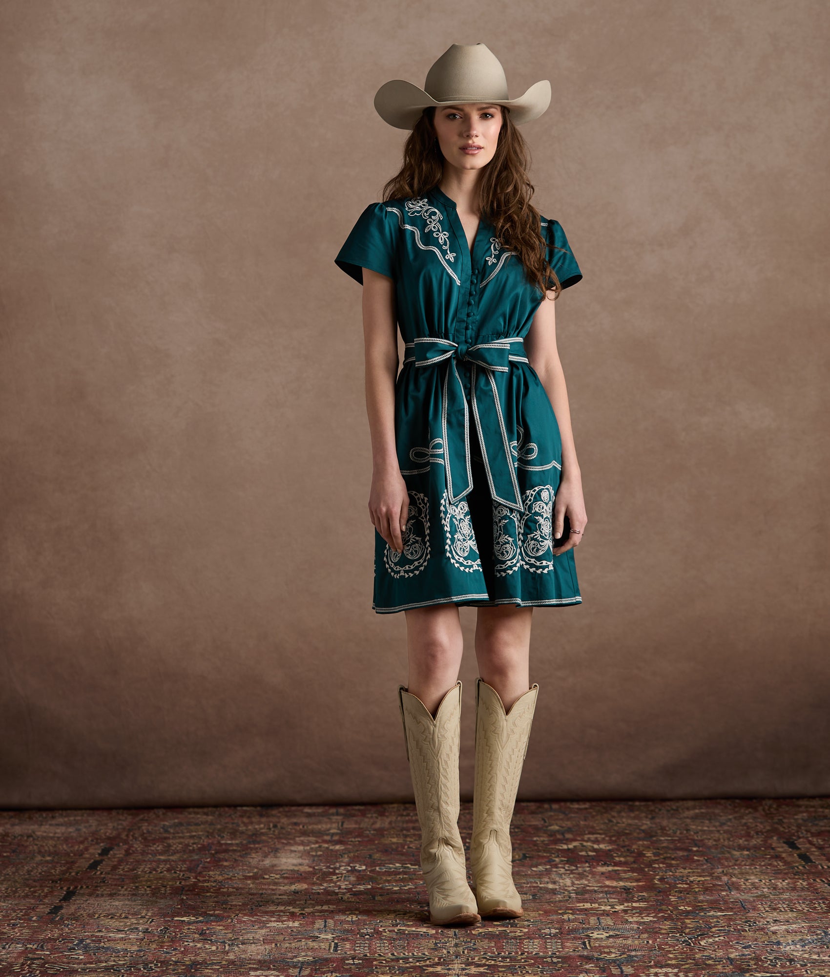 Cassidy Flutter Dress :: Ocean - Image 2