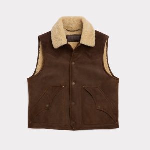 Dustin Yoked Shearling Vest :: Brown