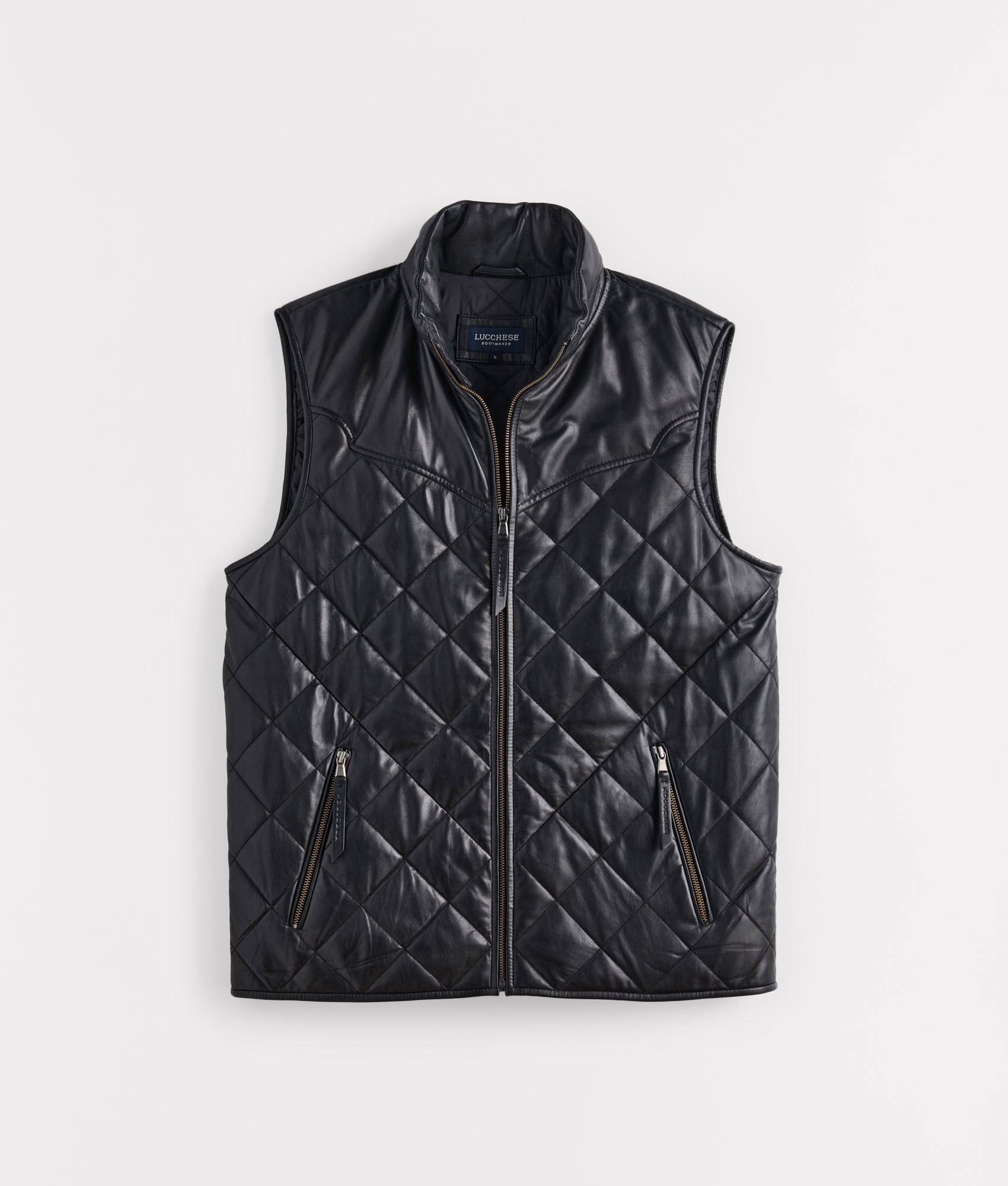 Mccoy Lamb Leather Puff Vest :: Black