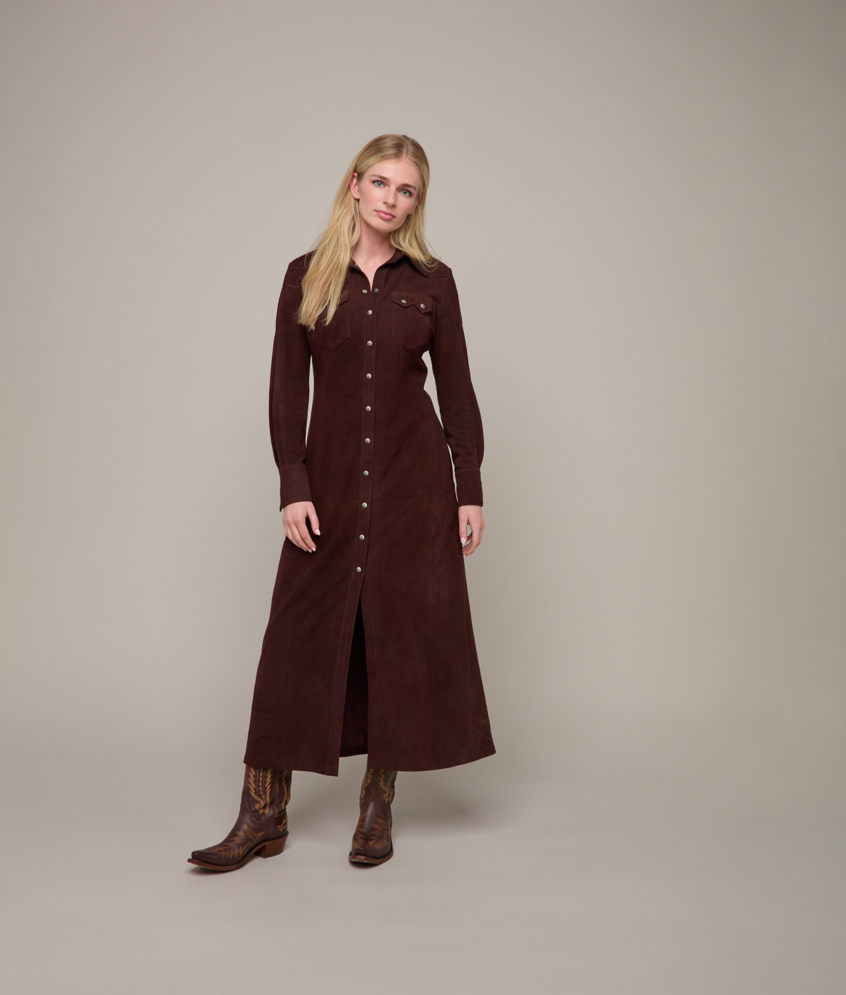 Delilah Suede Duster :: Chocolate - Image 2