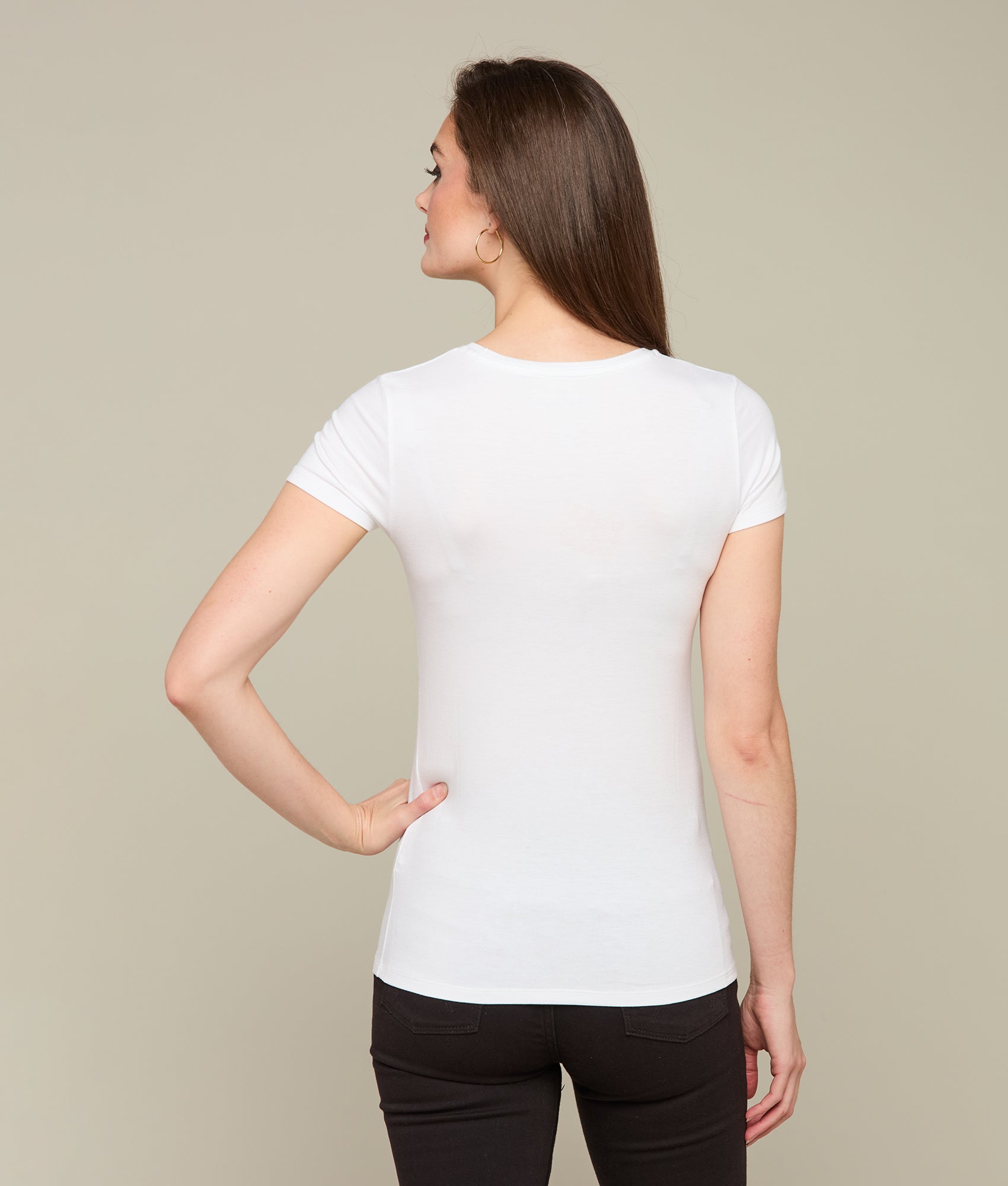 Short Sleeve Soft Touch Tee :: White - Image 4