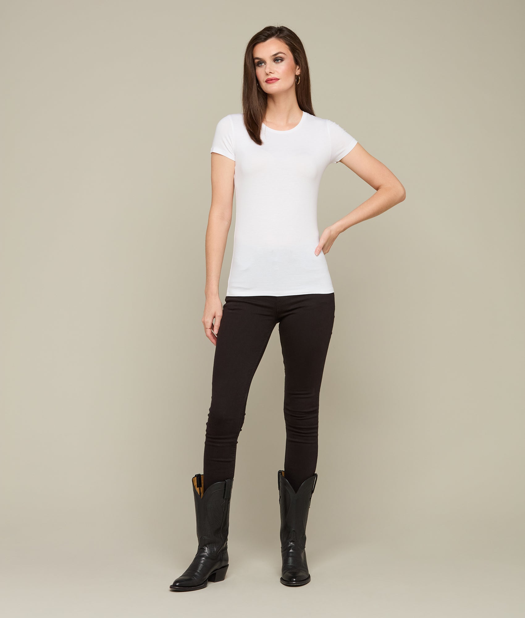 Short Sleeve Soft Touch Tee :: White - Image 5