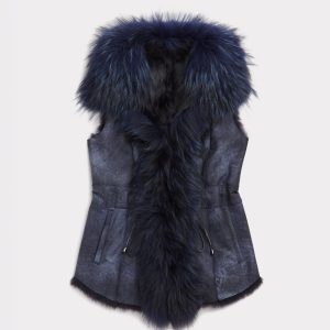 Serphina Fur Vest :: Navy