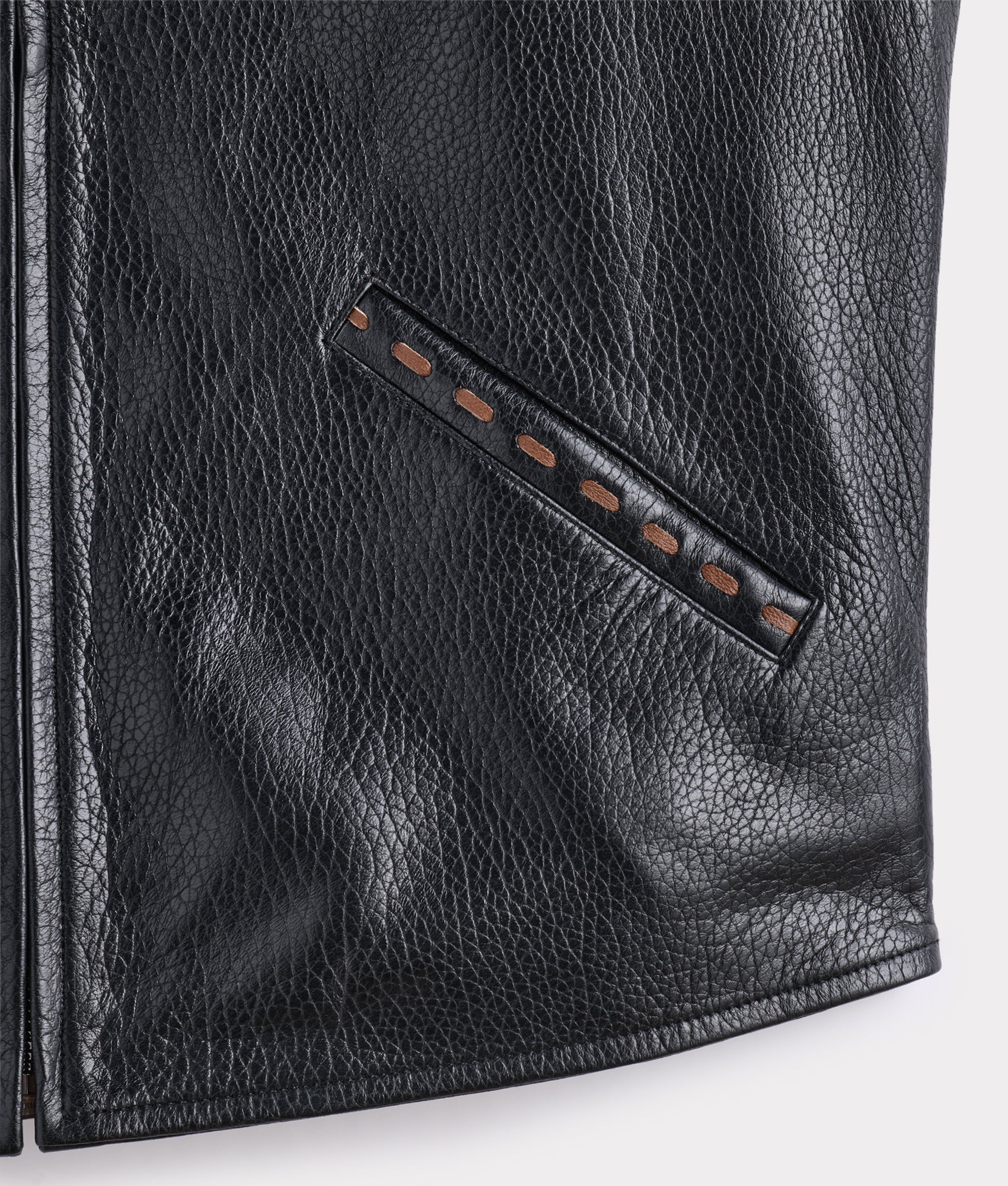Aspen Leather Vest With Fox Collar :: Black - Image 9