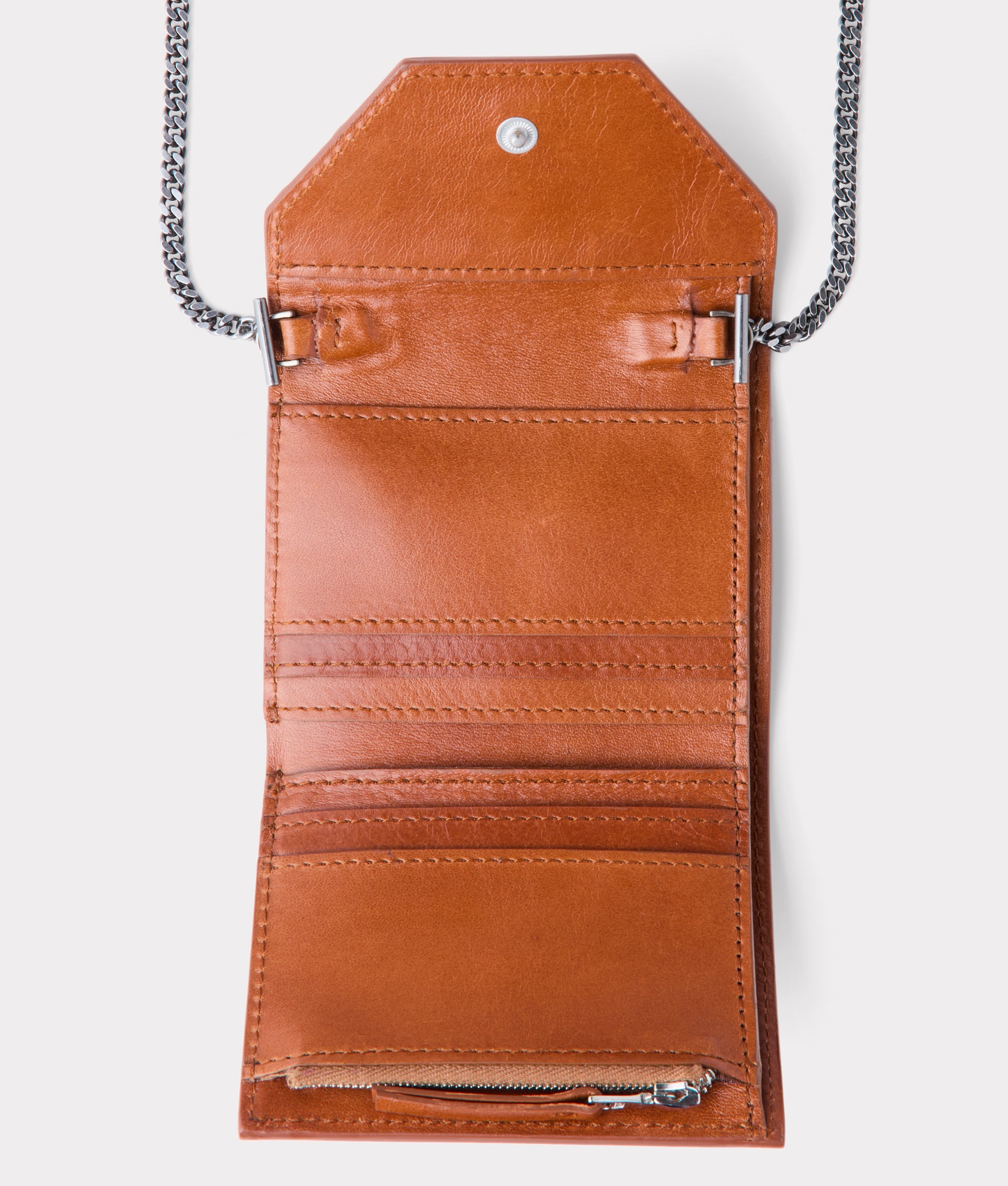Exotic Short Wallet On A Chain :: Cognac - Image 7