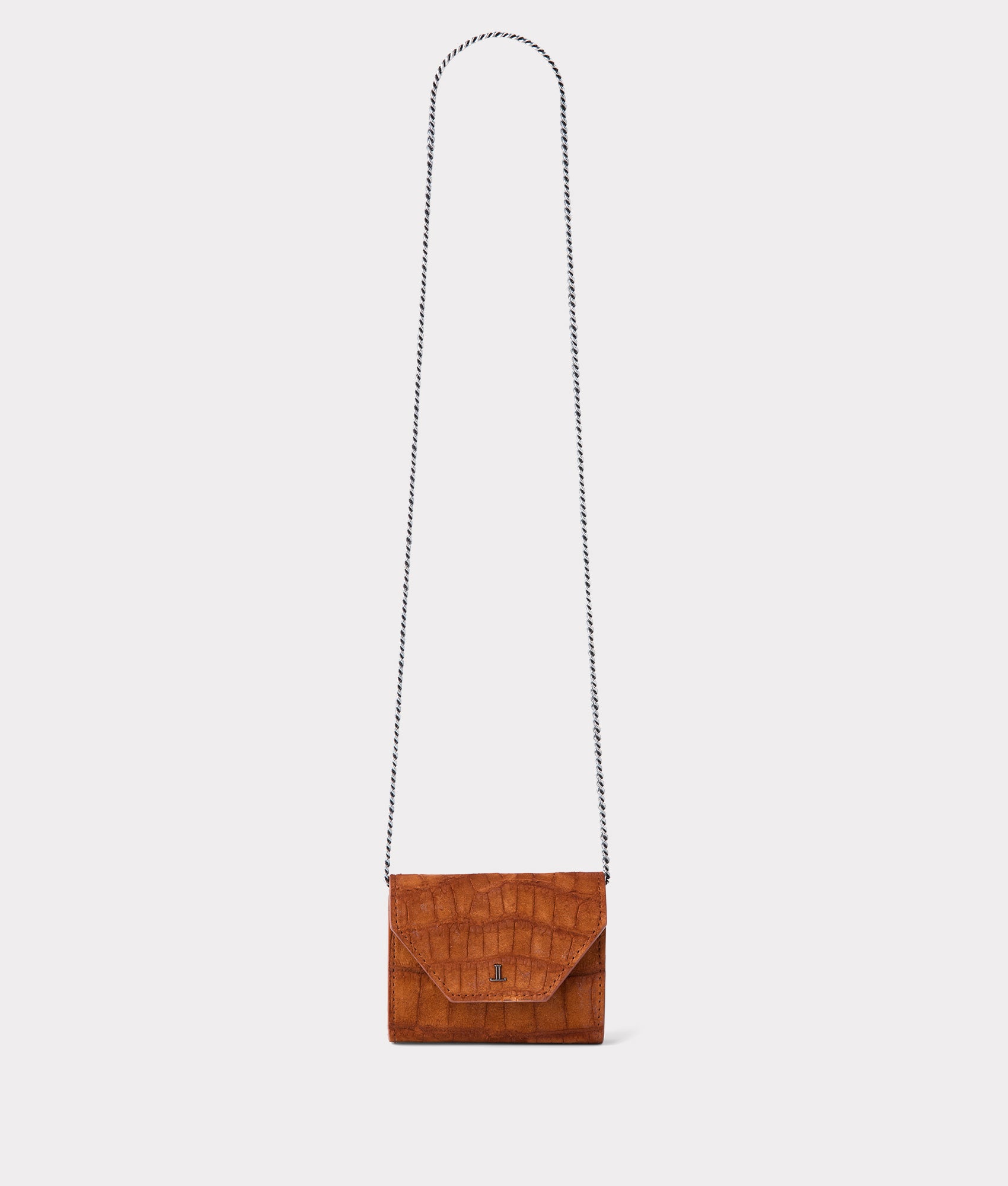 Exotic Short Wallet On A Chain :: Cognac - Image 4