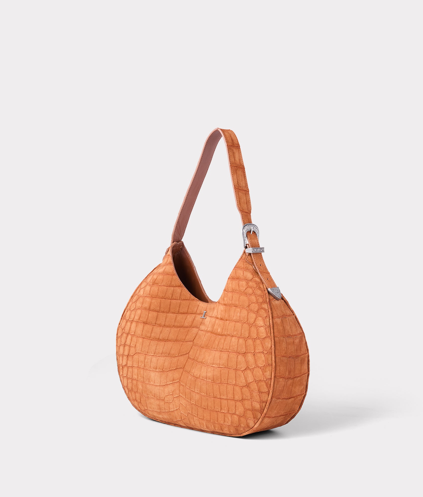 Large Heidi Exotic Hobo Bag :: Cognac - Image 3