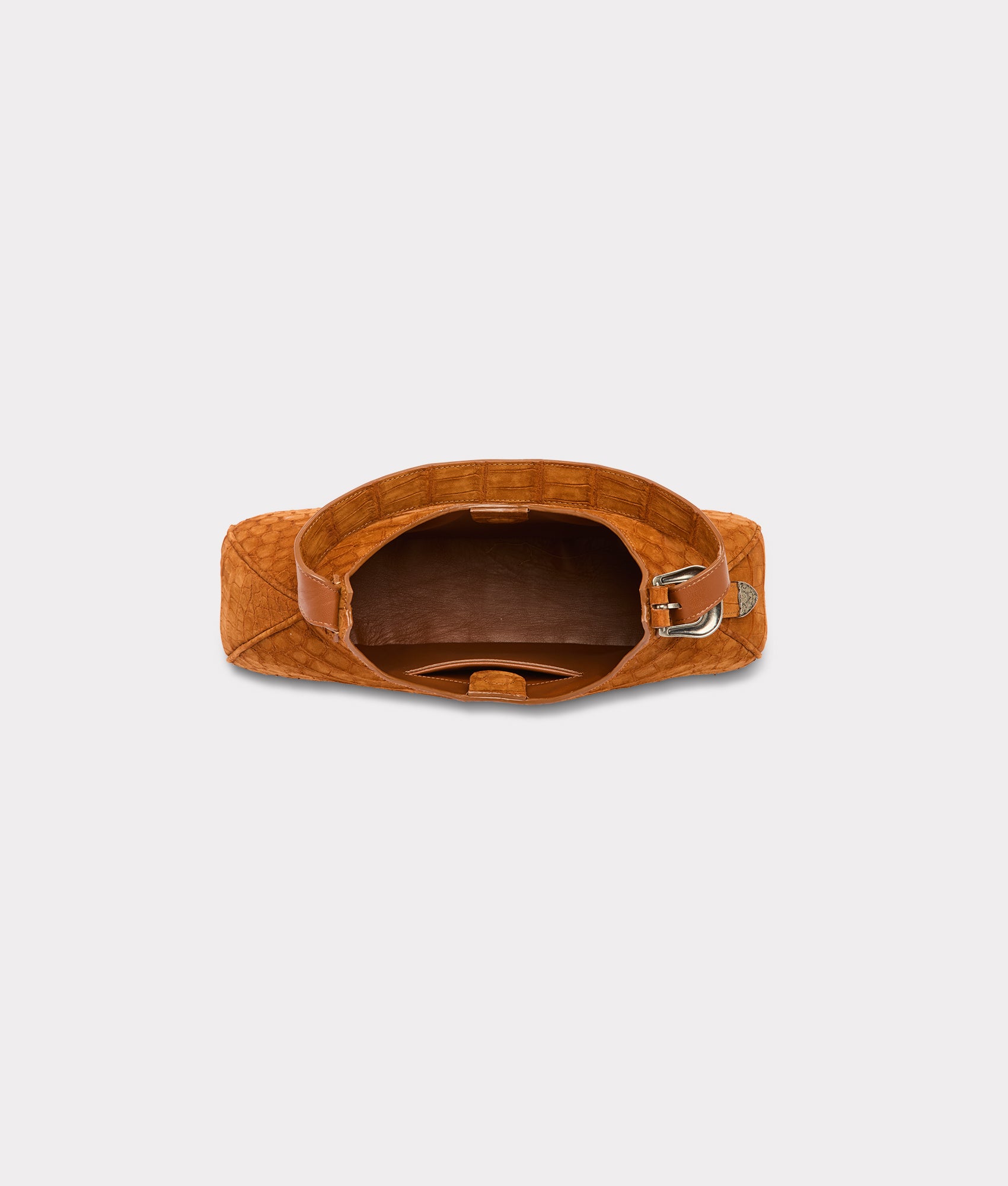 Large Heidi Exotic Hobo Bag :: Cognac - Image 5