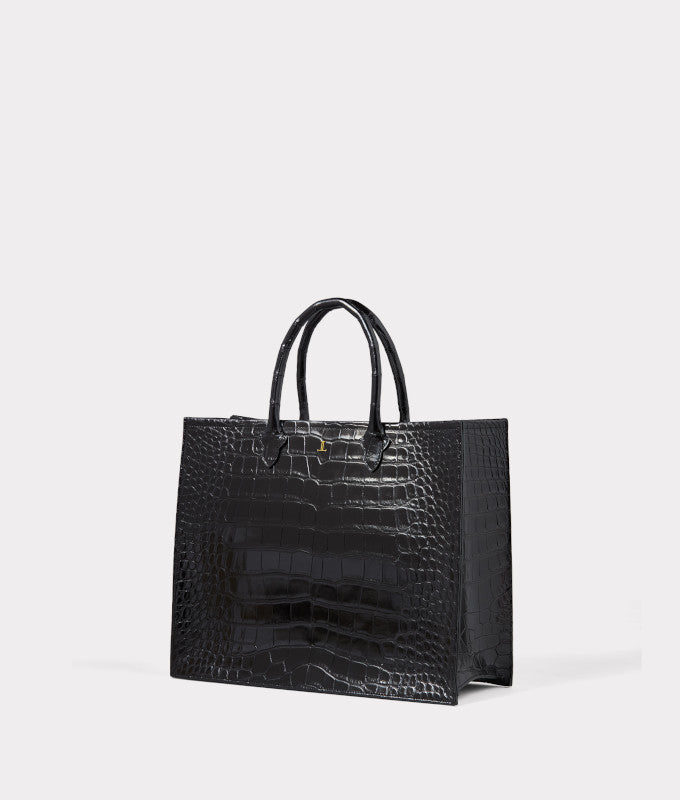 Large Alice Exotic Book Tote :: Black - Image 3