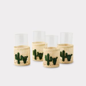 Cacti Glasses With Sleeves - Set Of Four :: Green