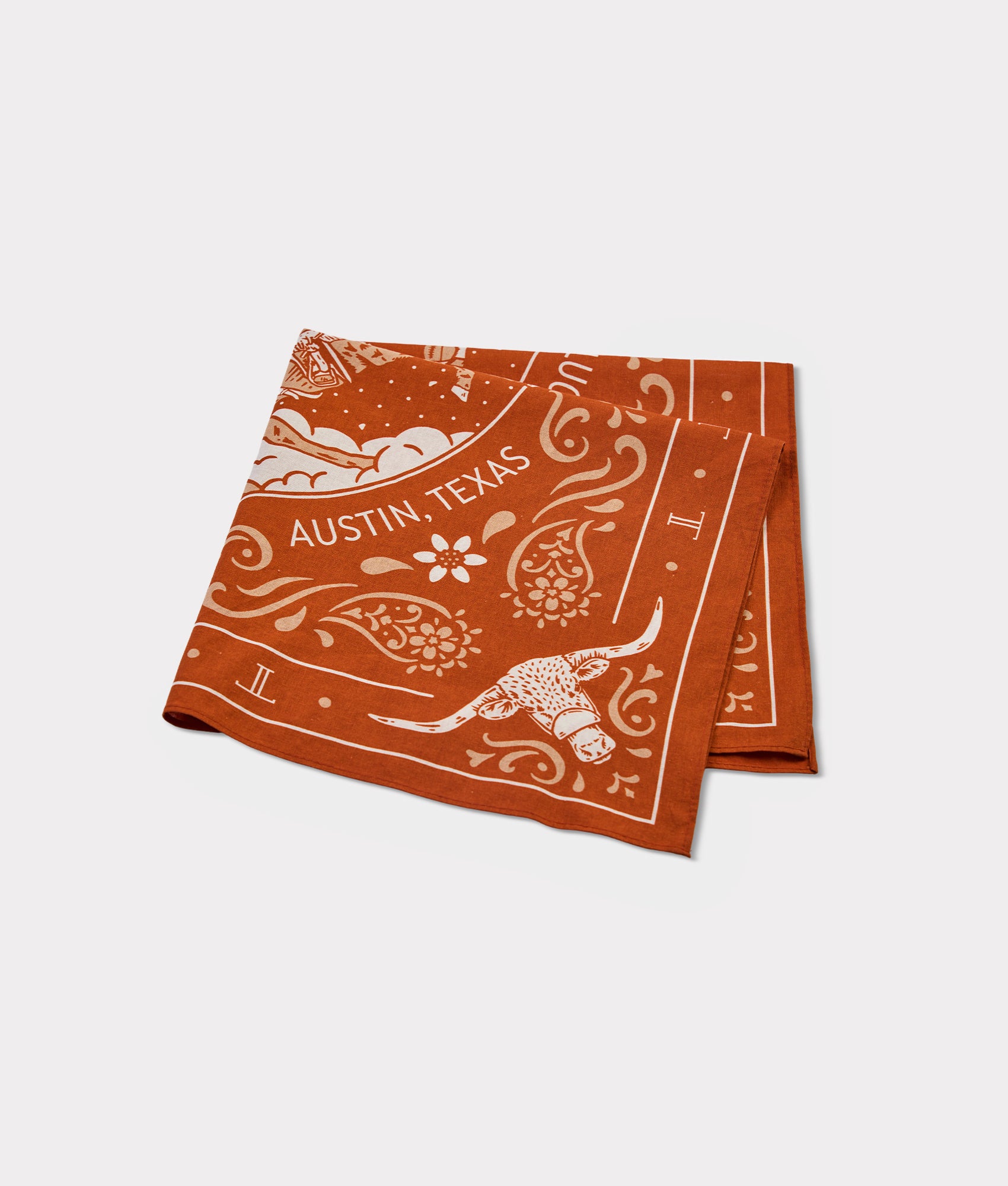Austin Bronc Bandana :: Burnt Orange - Image 3