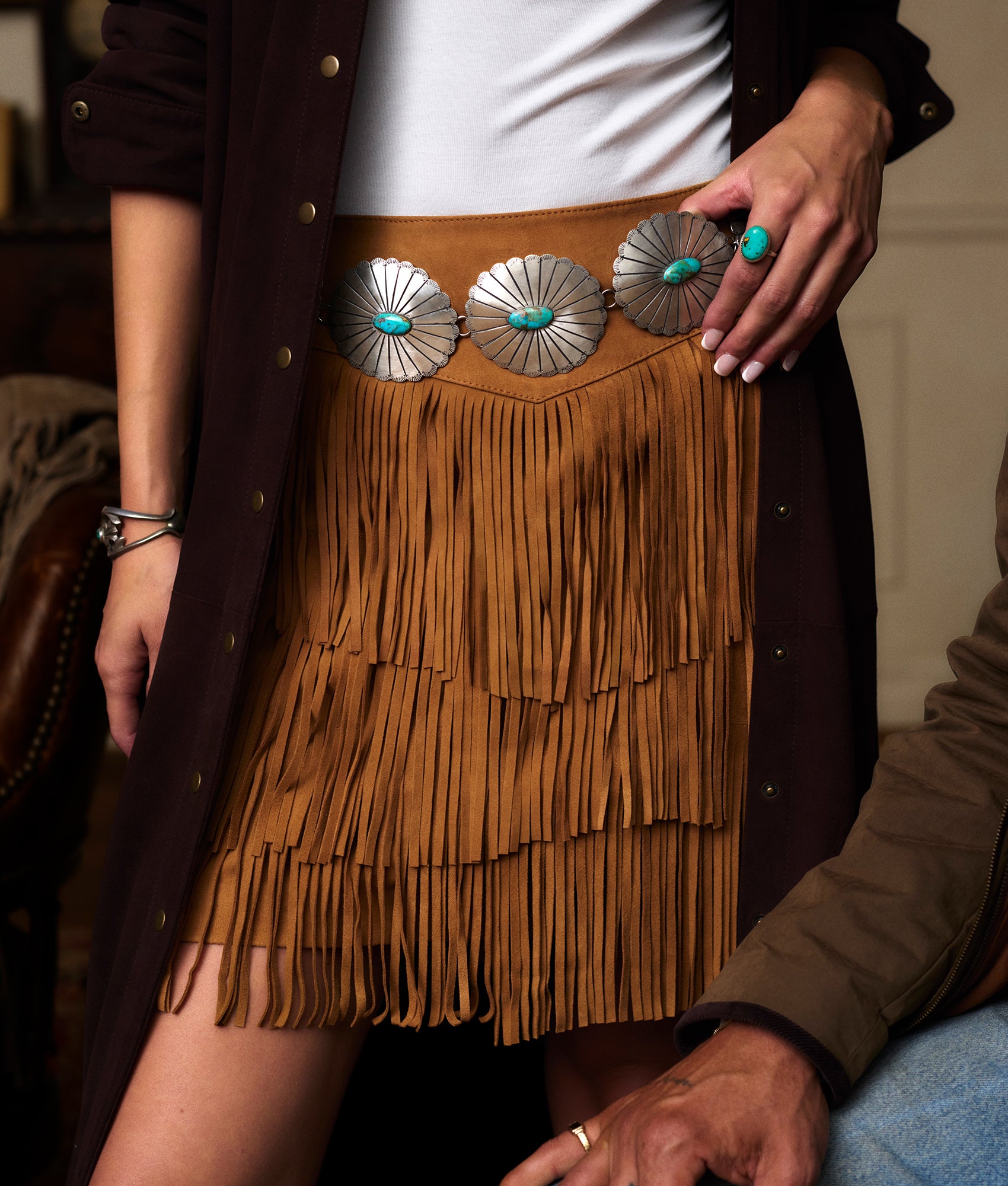 Annabelle Fringe Skirt :: Cinnamon - Image 3