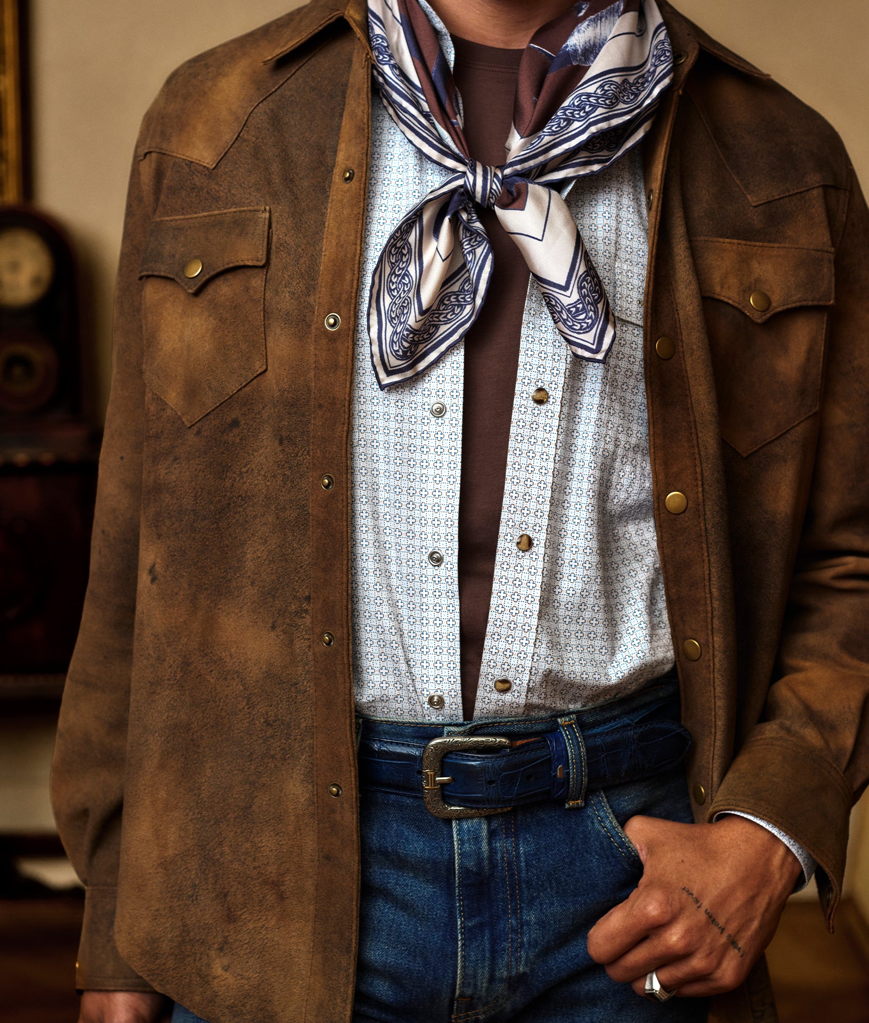 Tools Of The Trade Silk Scarf :: Brown - Image 4