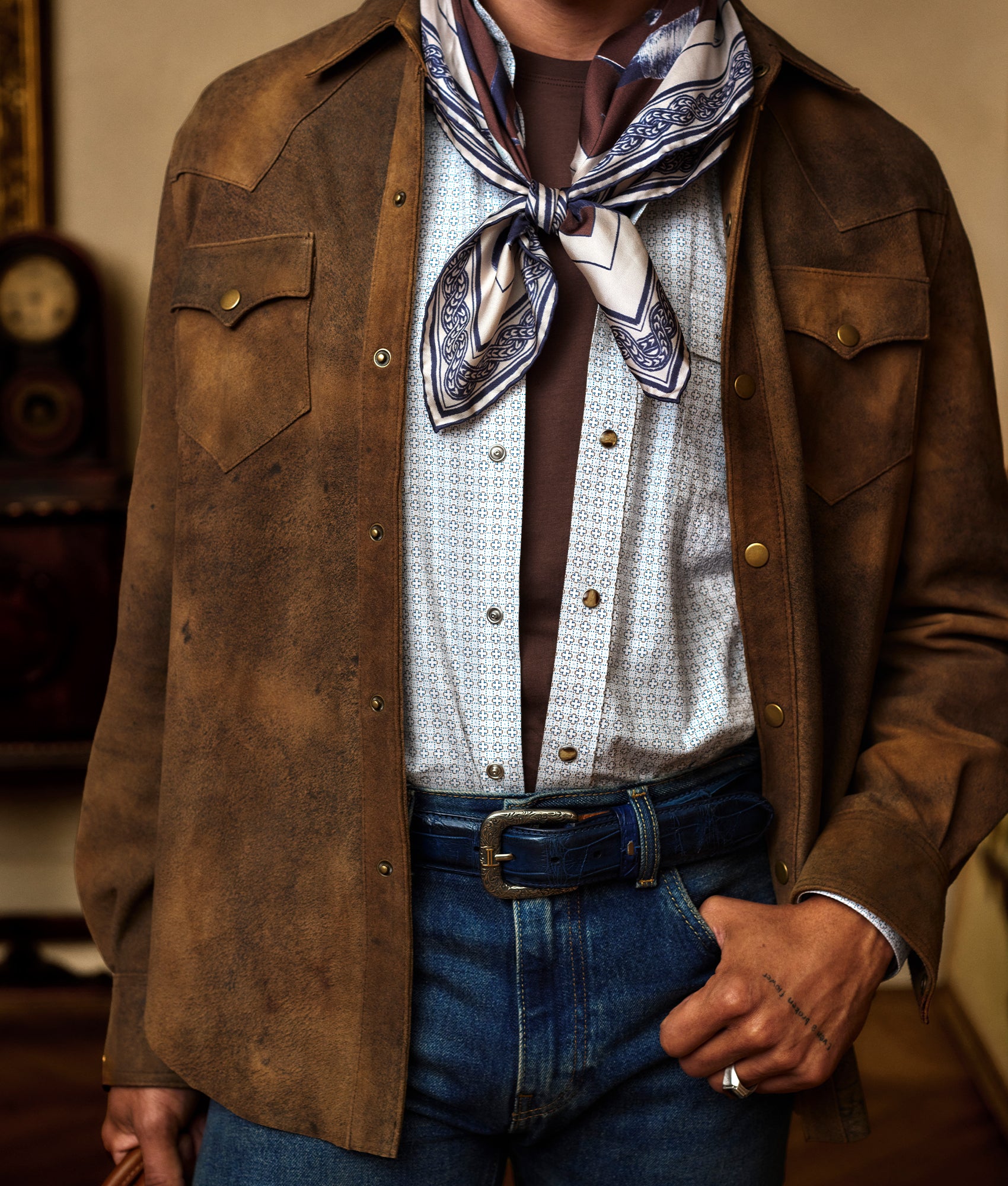 Colt Leather Shacket :: Mocha - Image 9