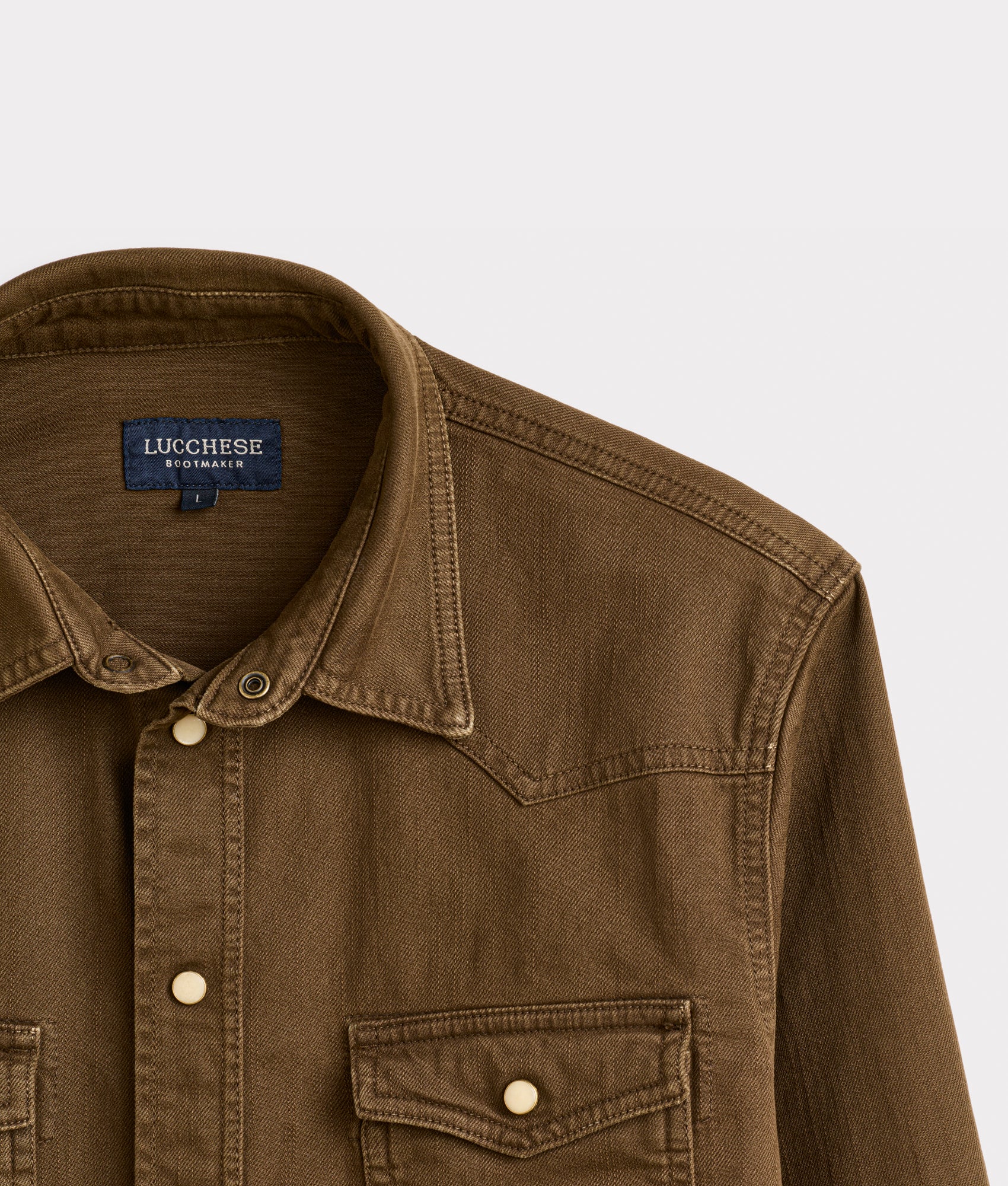 Roper Denim Shirt :: Brown Denim - Image 4