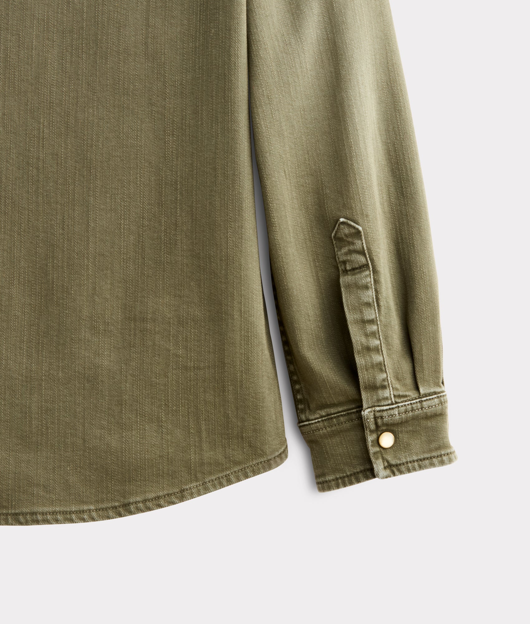 Men's Roper Denim Shirt :: Olive Green - Image 6