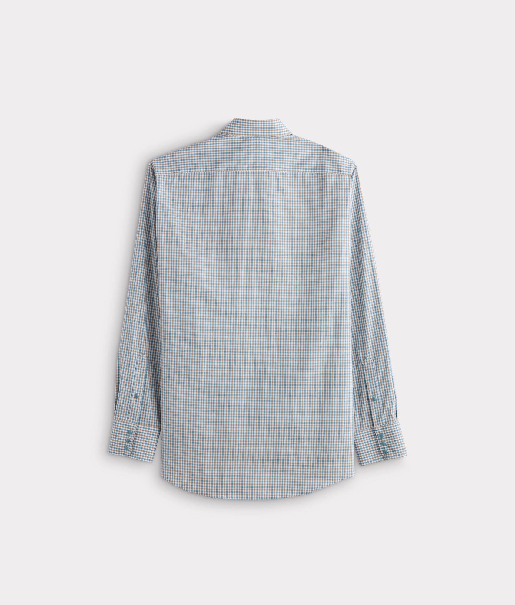 El Paso Tailored Fit :: Tan And Turquoise Check - Image 3
