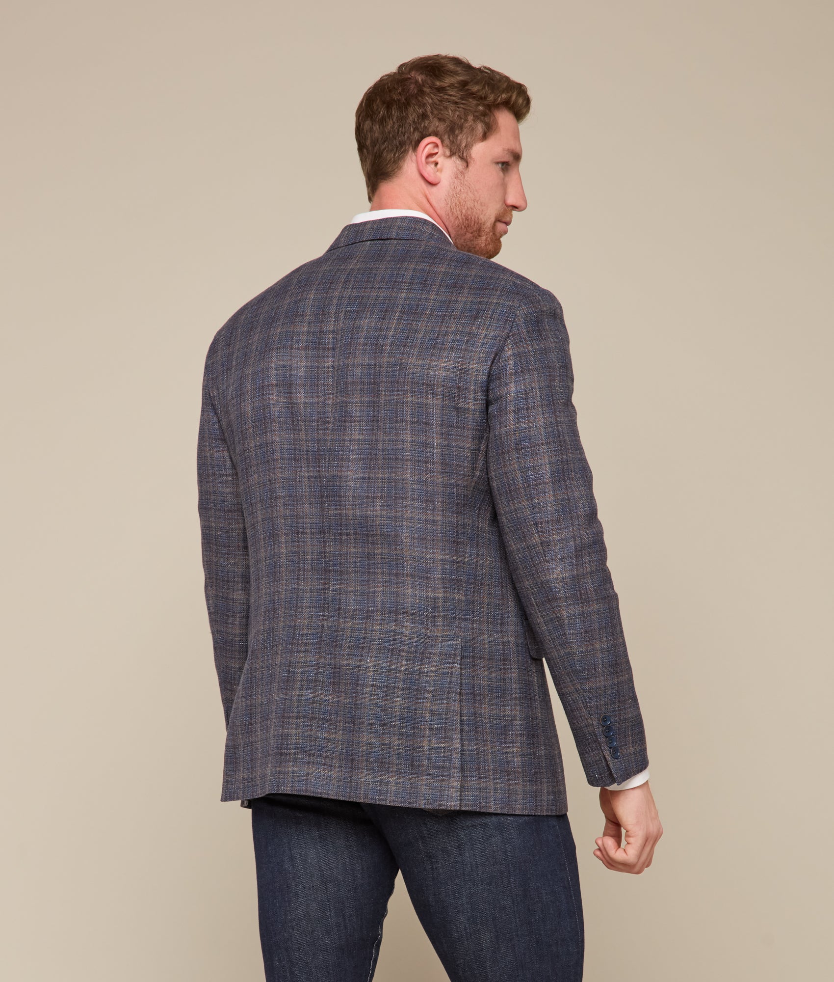 Lucchese Sport Coat :: Navy Plaid - Image 4