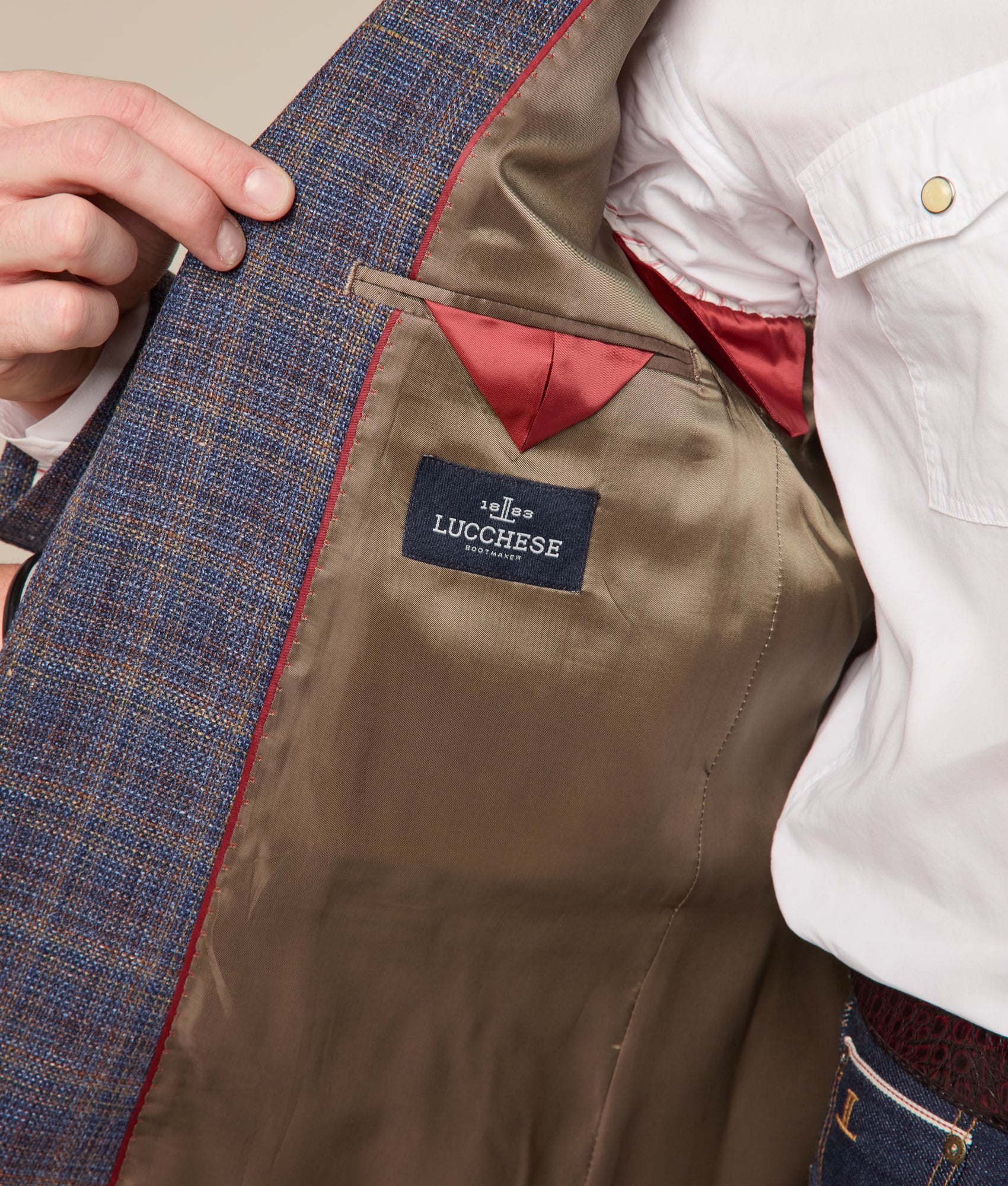 Lucchese Sport Coat :: Navy Plaid - Image 13