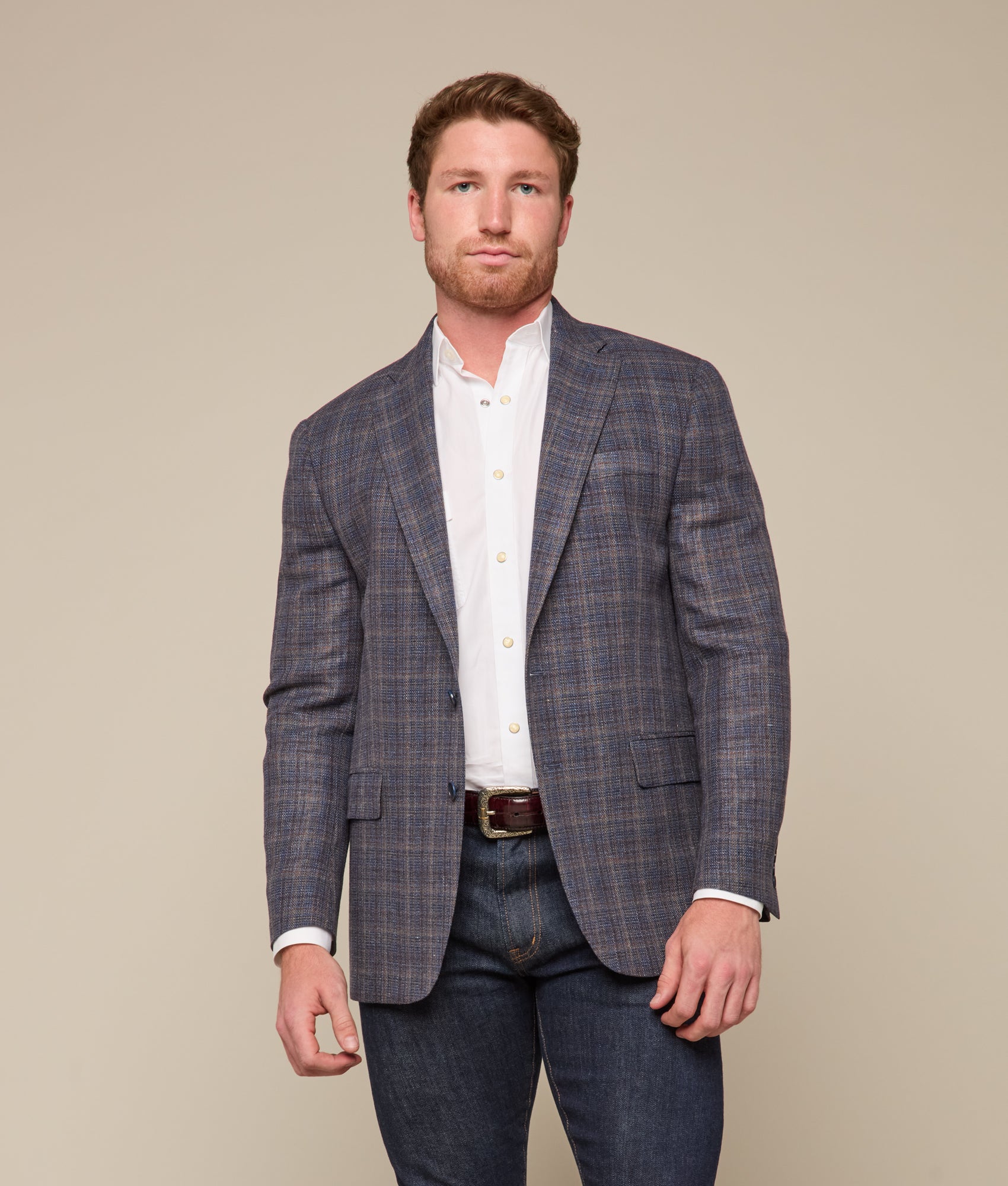 Lucchese Sport Coat :: Navy Plaid - Image 10