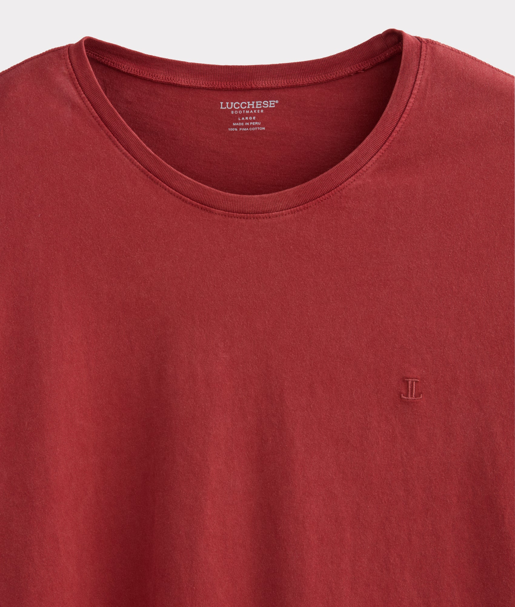 Lucchese Crewneck Tee :: Brick Red - Image 2