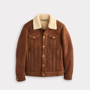 Kyle Shearling Trucker Jacket :: Cognac