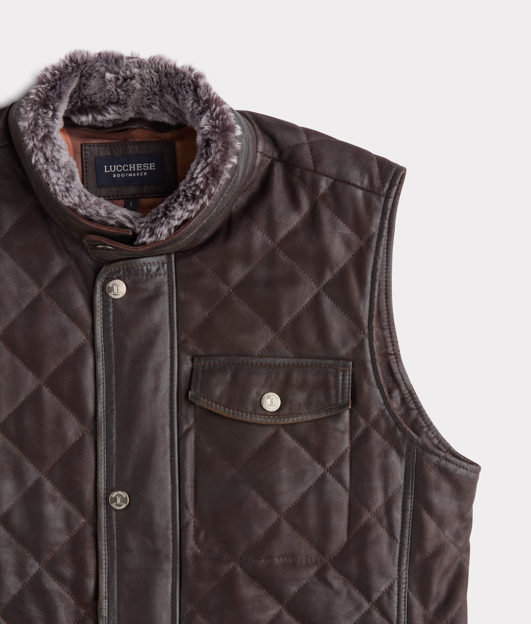 Vail Quilted Leather Vest :: Espresso - Image 5