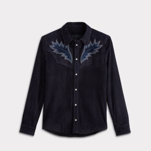 Ace Suede Shacket :: Dusty Blue