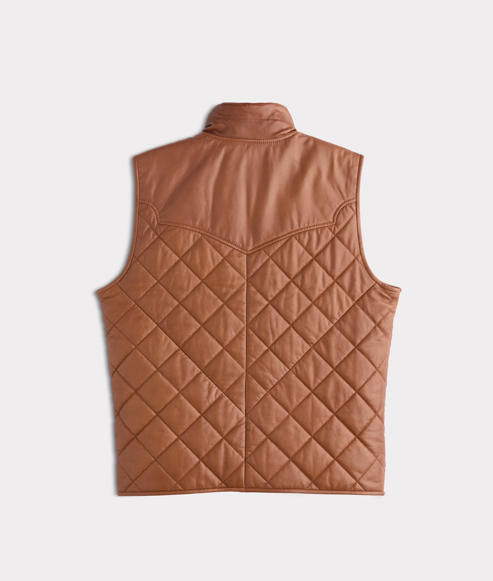 McCoy Lamb Leather Puff Vest :: Cognac - Image 3