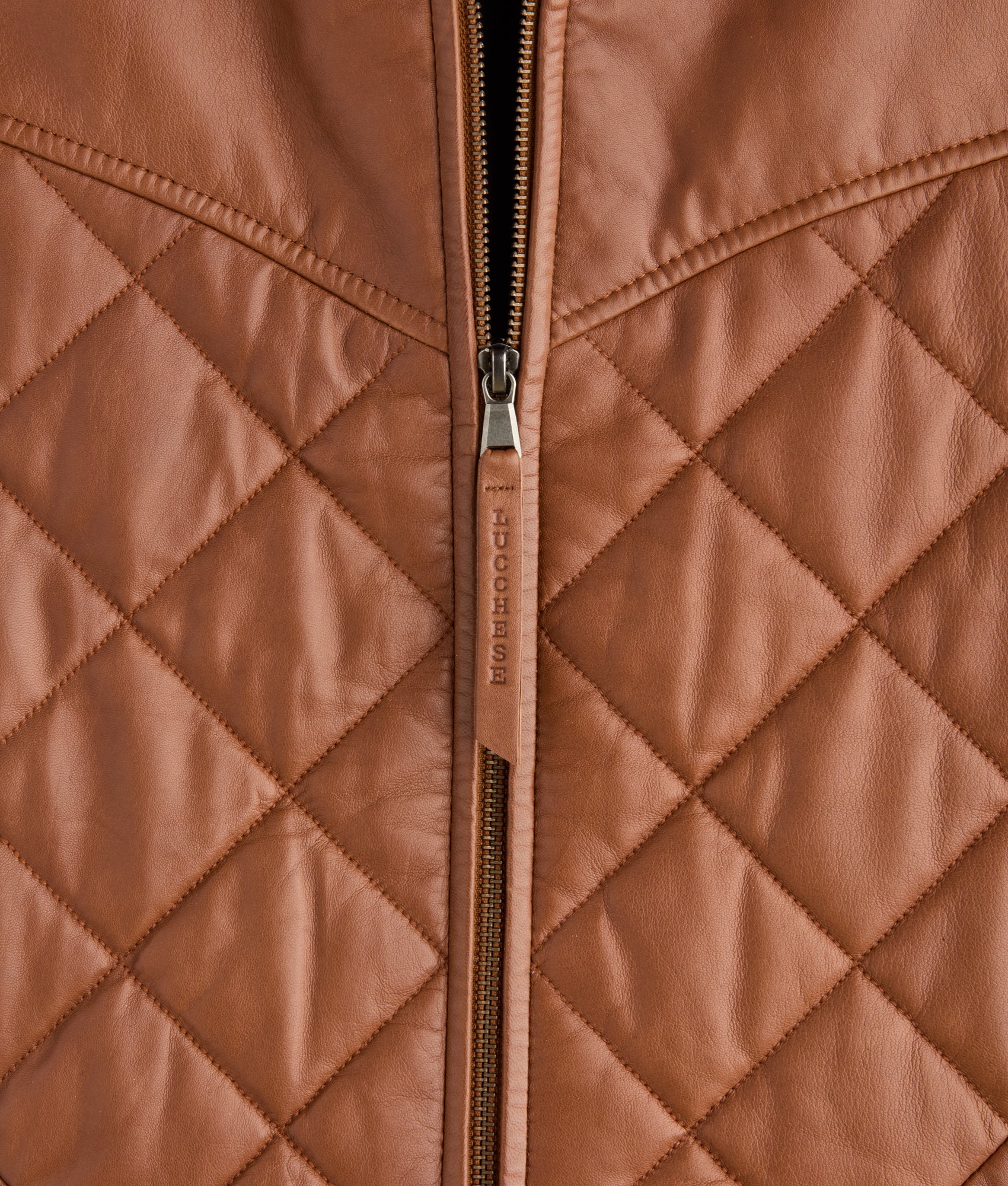 McCoy Lamb Leather Puff Vest :: Cognac - Image 6