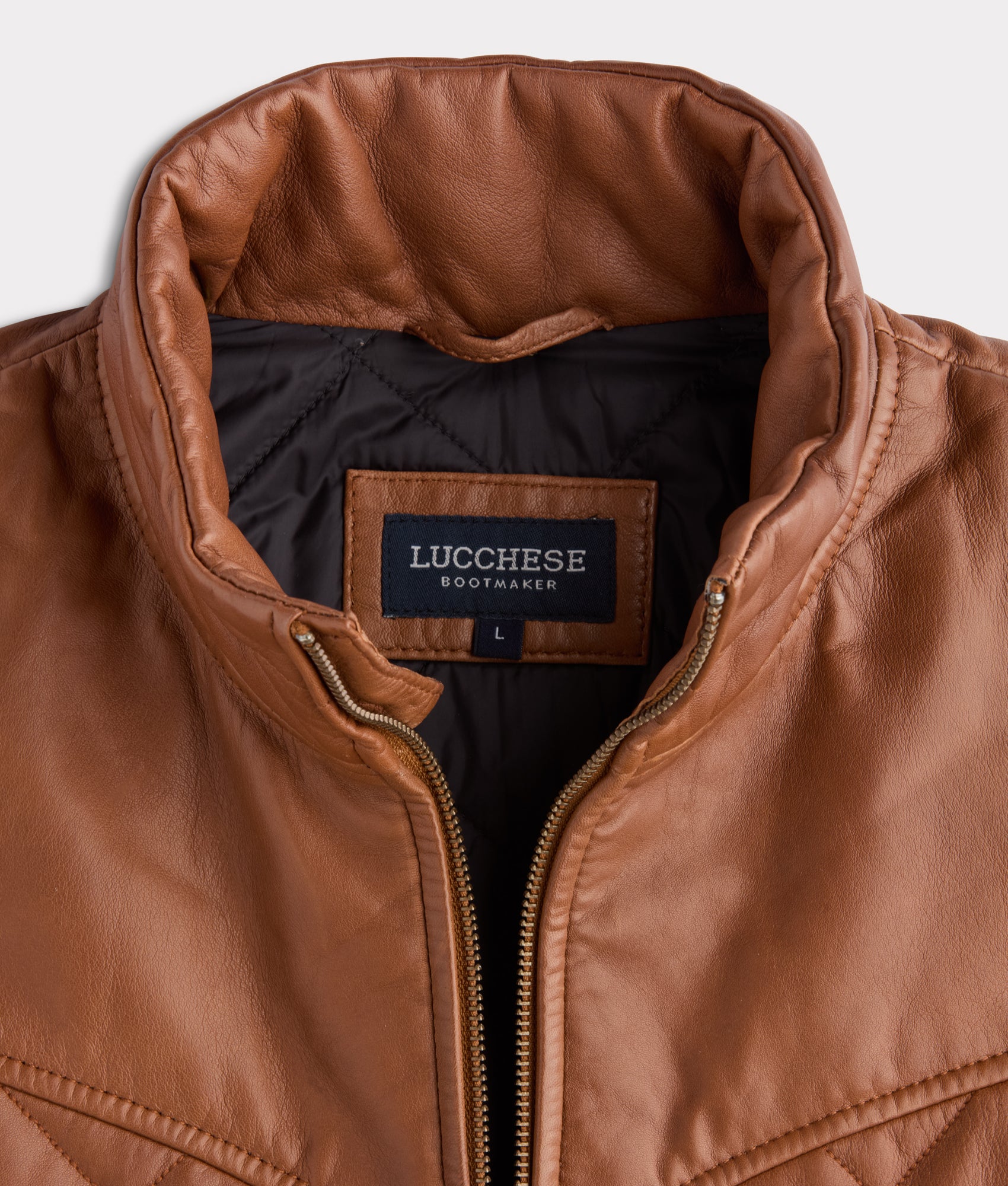 McCoy Lamb Leather Puff Vest :: Cognac - Image 5