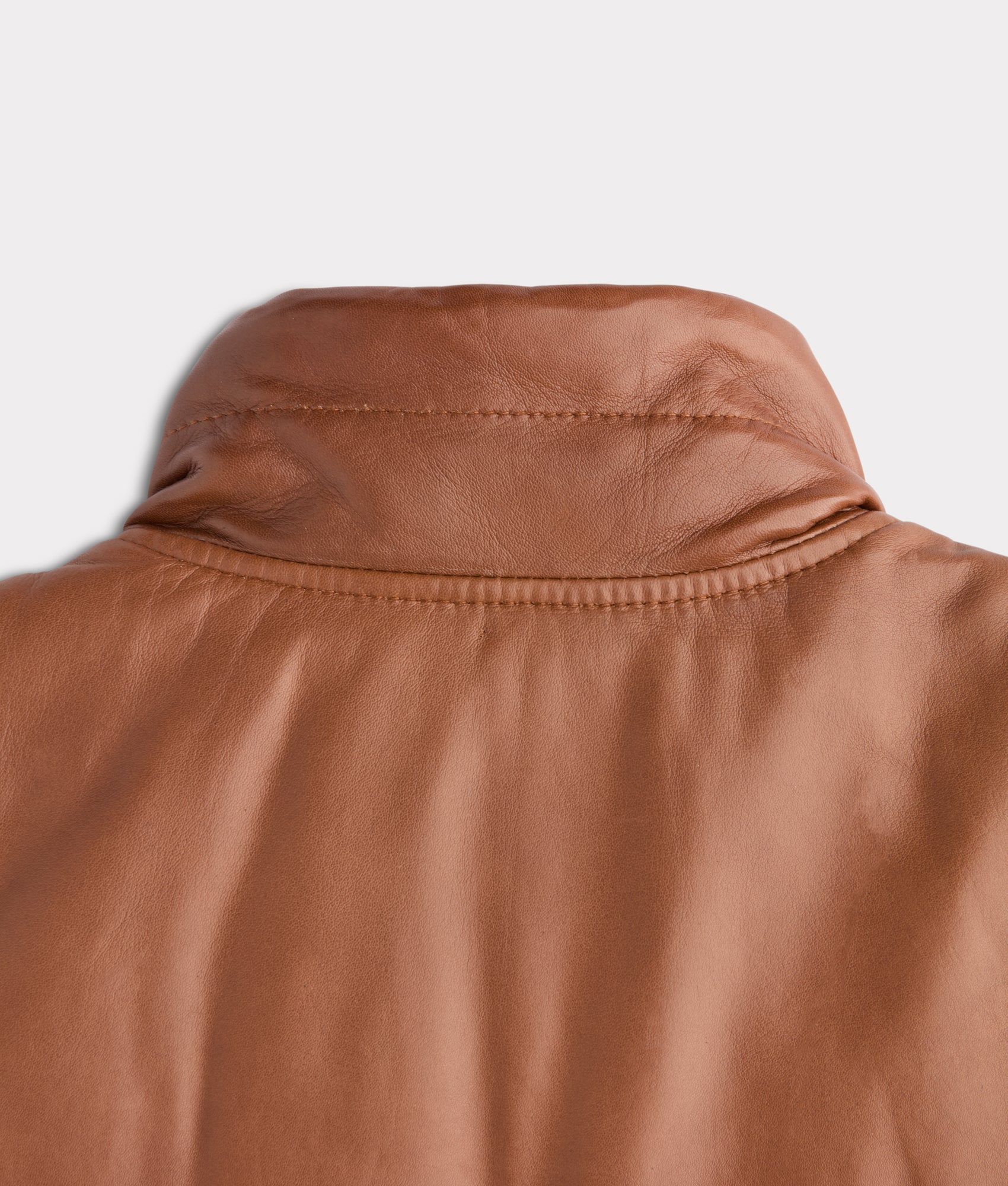 McCoy Lamb Leather Puff Vest :: Cognac - Image 15