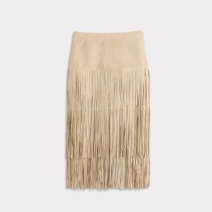 Rhiannon Fringe Skirt :: Bone