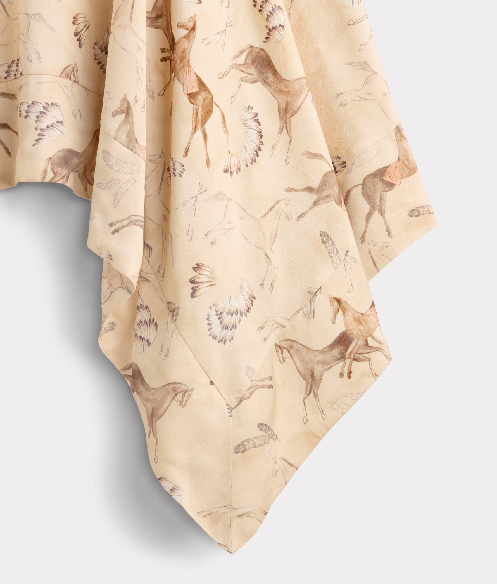 Chenay Equestrian Print Hankerchief Skirt :: Tan - Image 8