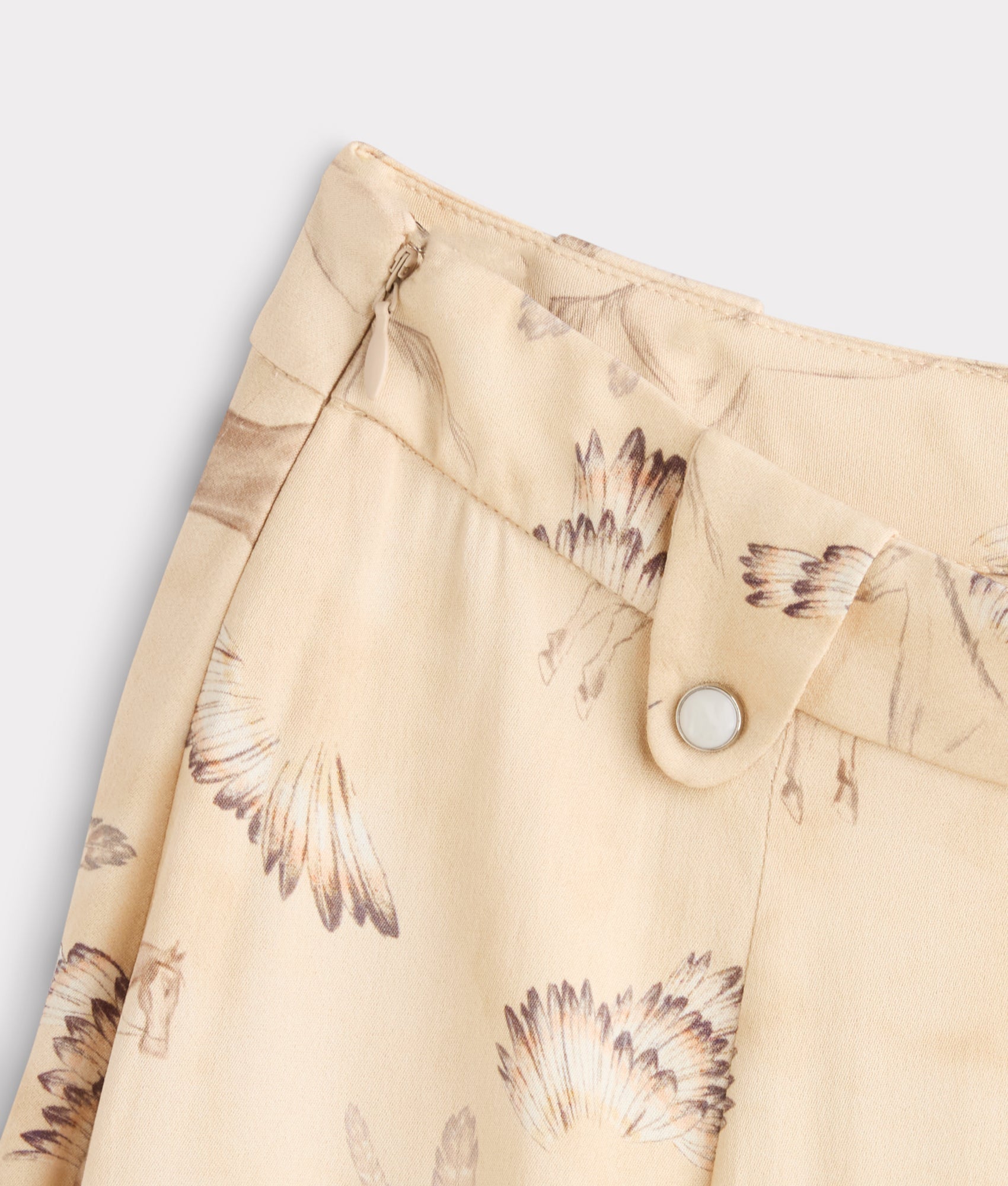 Chenay Equestrian Print Hankerchief Skirt :: Tan - Image 7