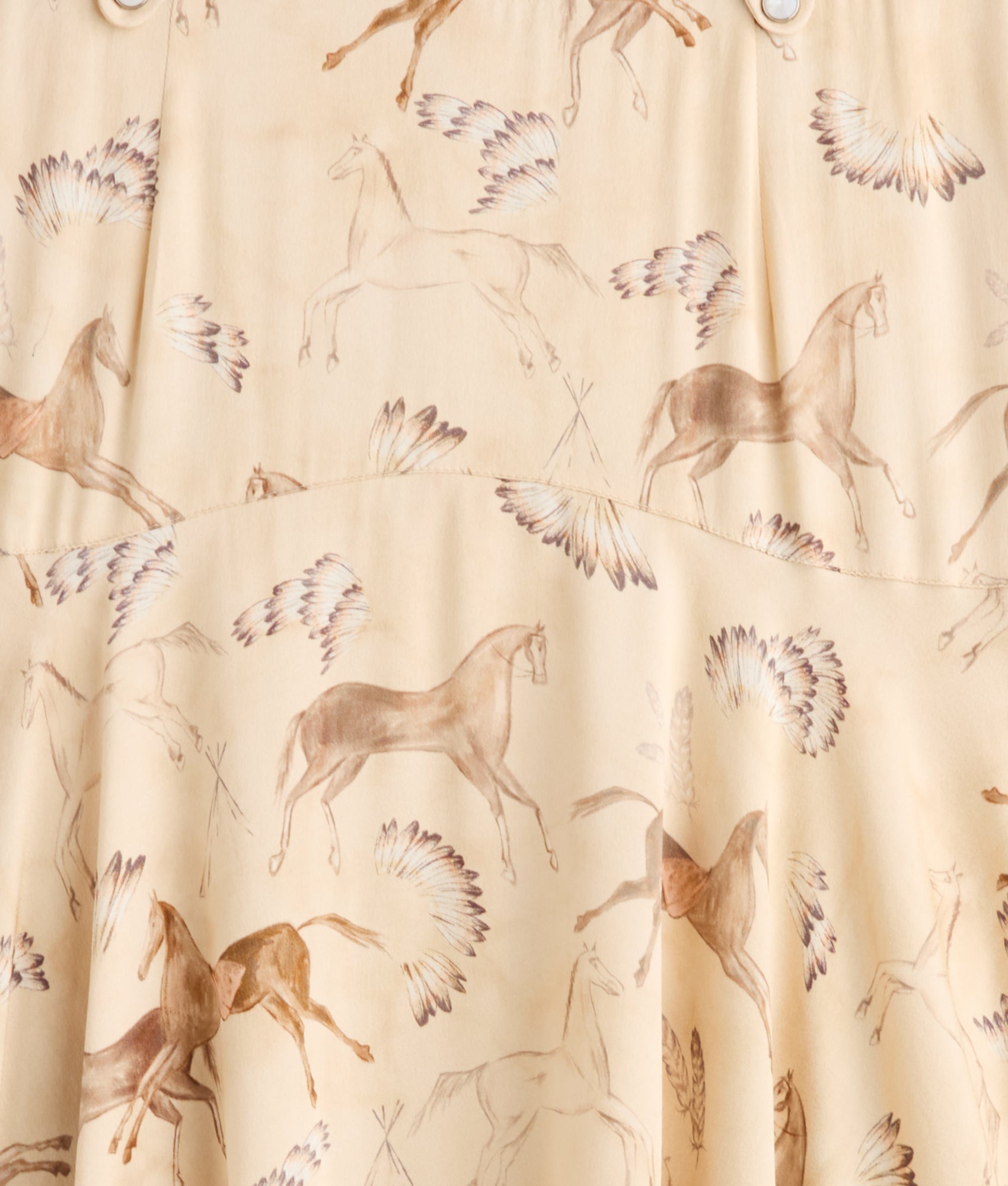 Chenay Equestrian Print Hankerchief Skirt :: Tan - Image 9