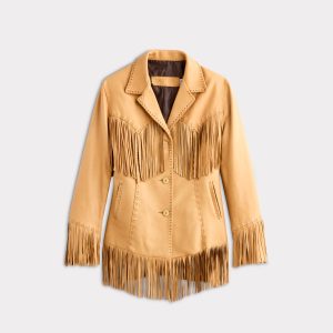 Tallulah Fringe Jacket :: Saddle Tan
