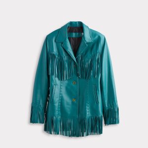 Tallulah Fringe Jacket :: Teal