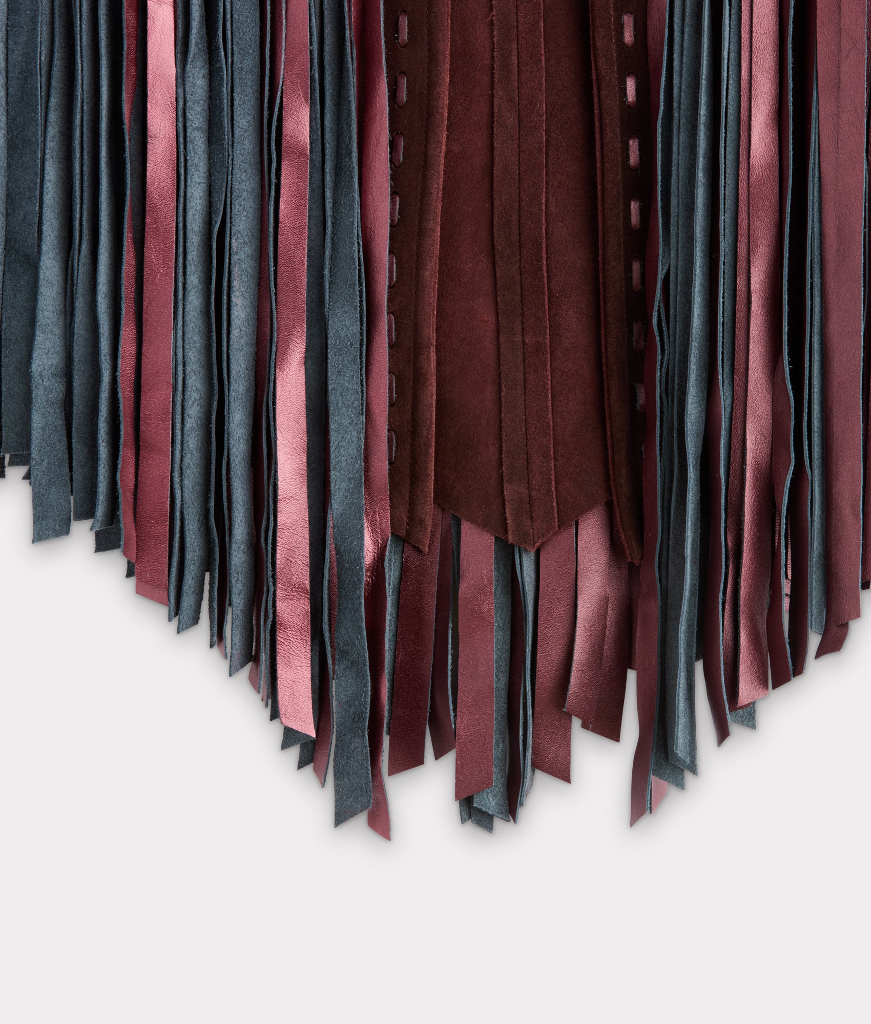 Shayanne Fringe Cape :: Black Cherry - Image 9