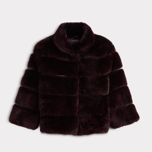 Leona Shared Rex Coat :: Black Cherry