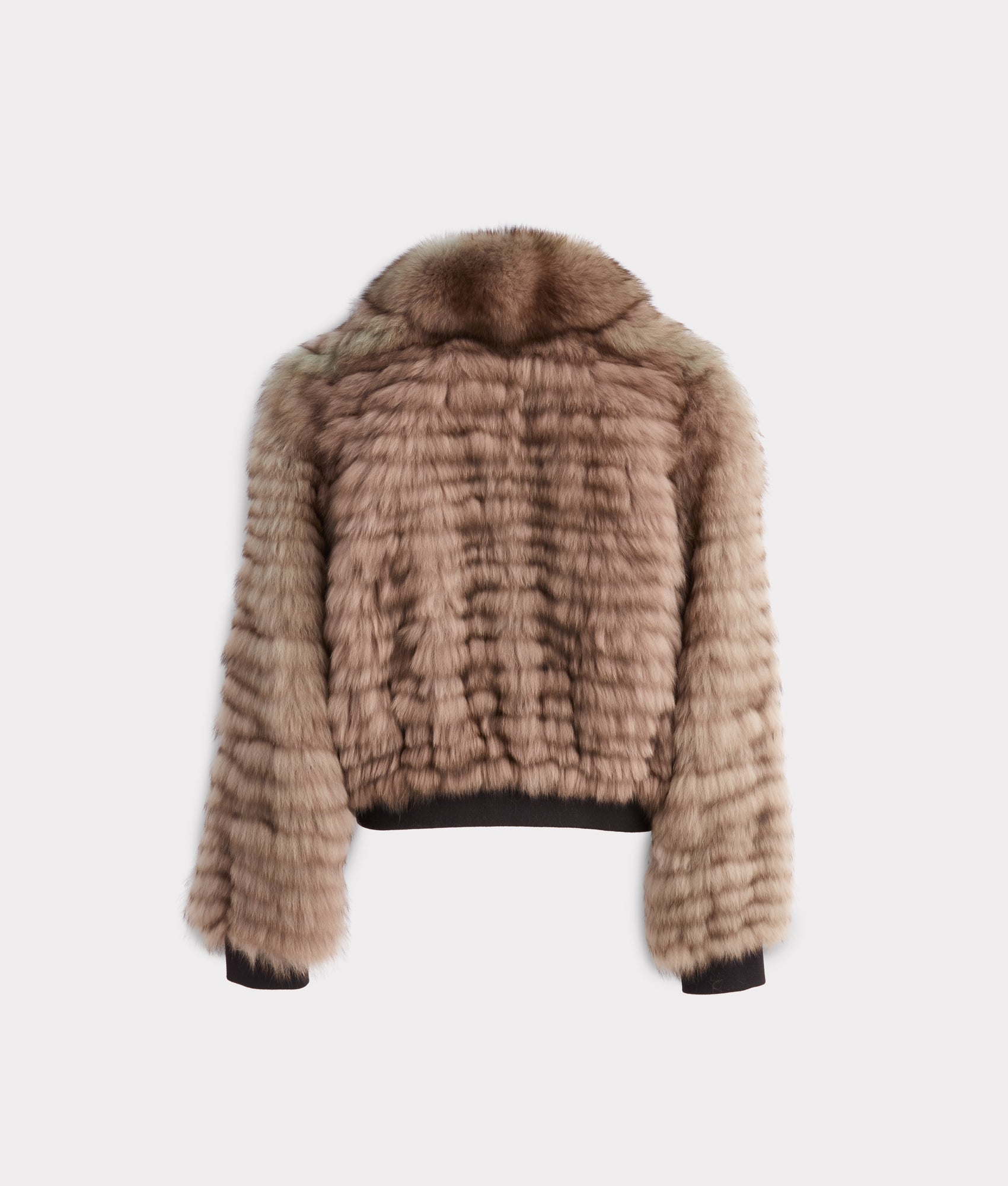 Amelia Fur Bomber Jacket :: Stone - Image 3