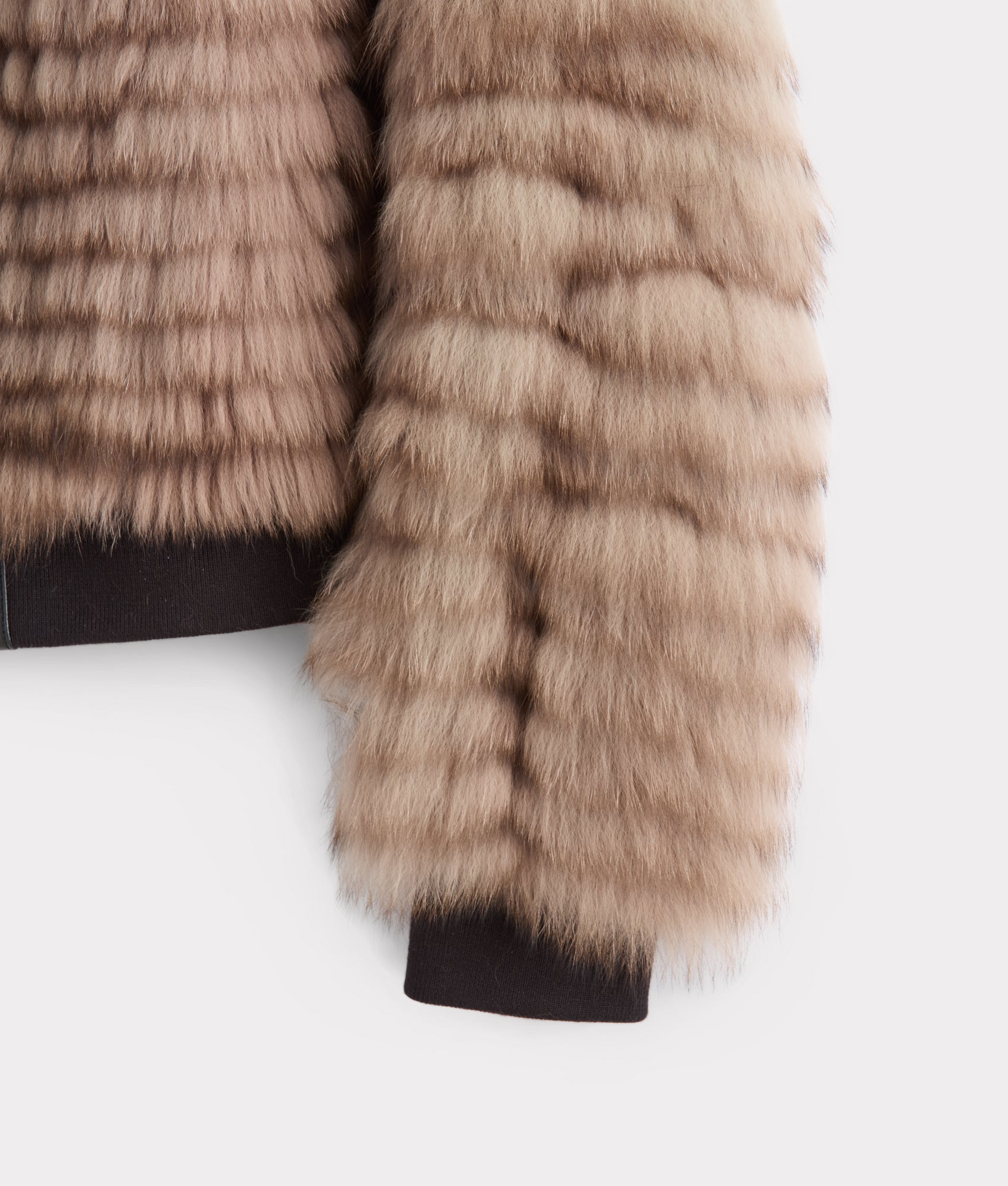 Amelia Fur Bomber Jacket :: Stone - Image 8
