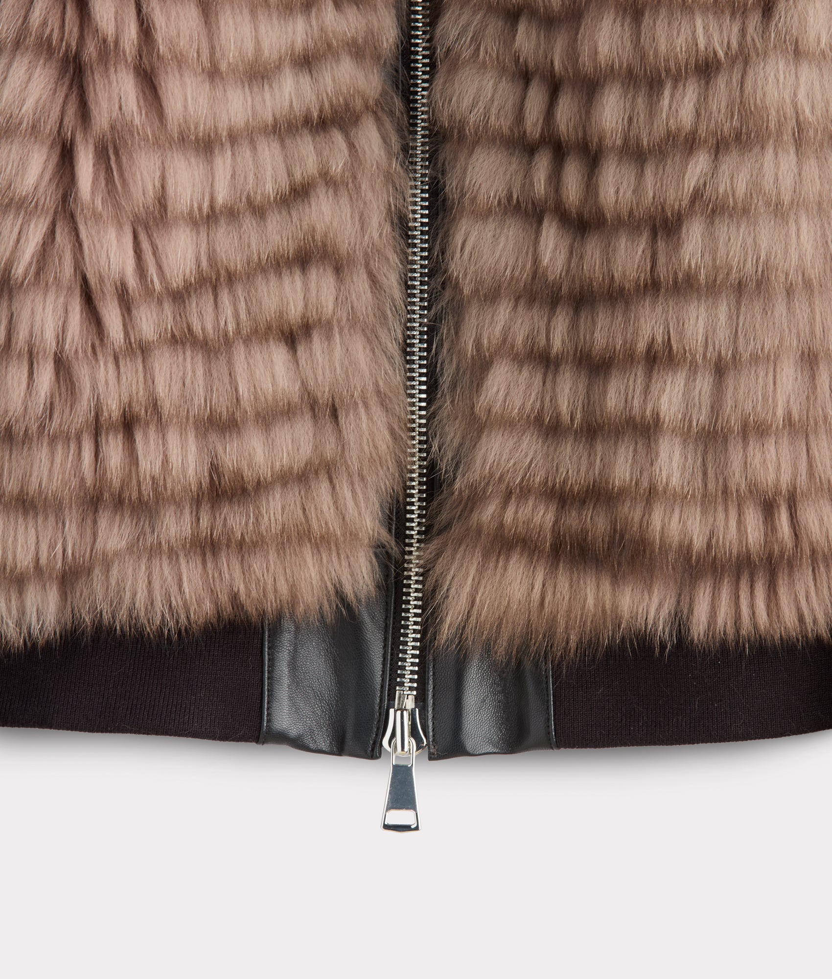 Amelia Fur Bomber Jacket :: Stone - Image 6