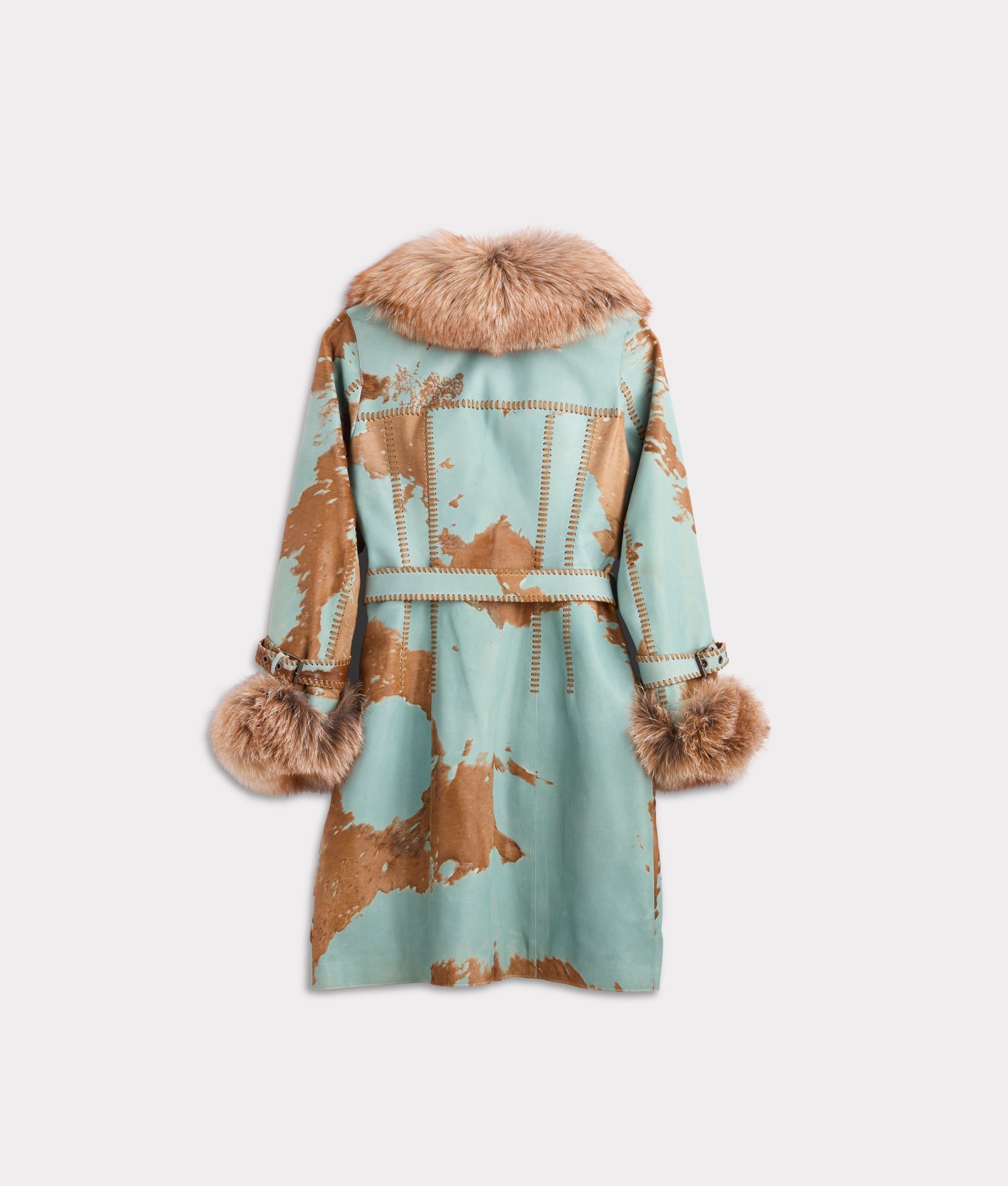 Calista Coat :: Turquoise/Brown - Image 3