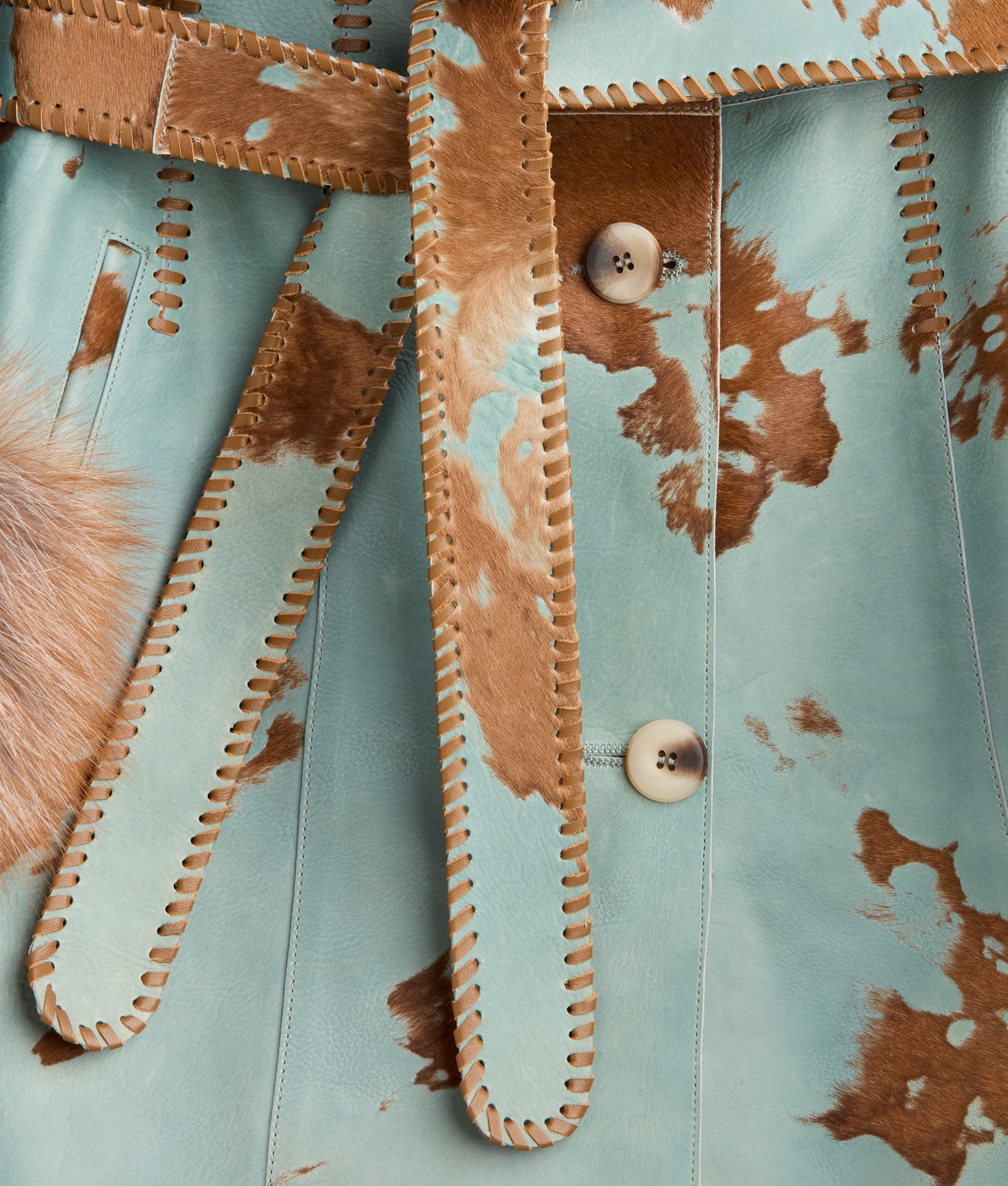 Calista Coat :: Turquoise/Brown - Image 9