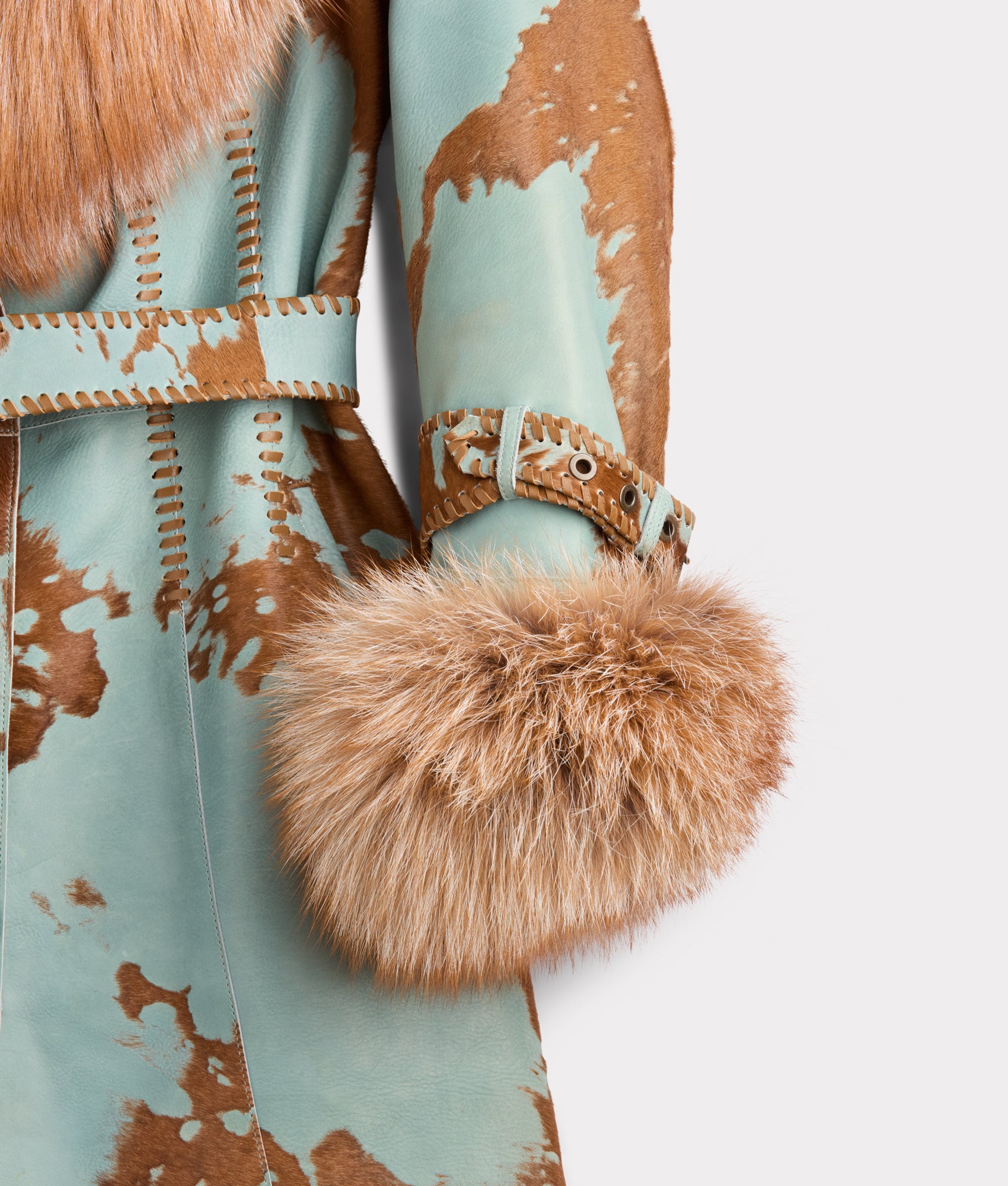Calista Coat :: Turquoise/Brown - Image 7