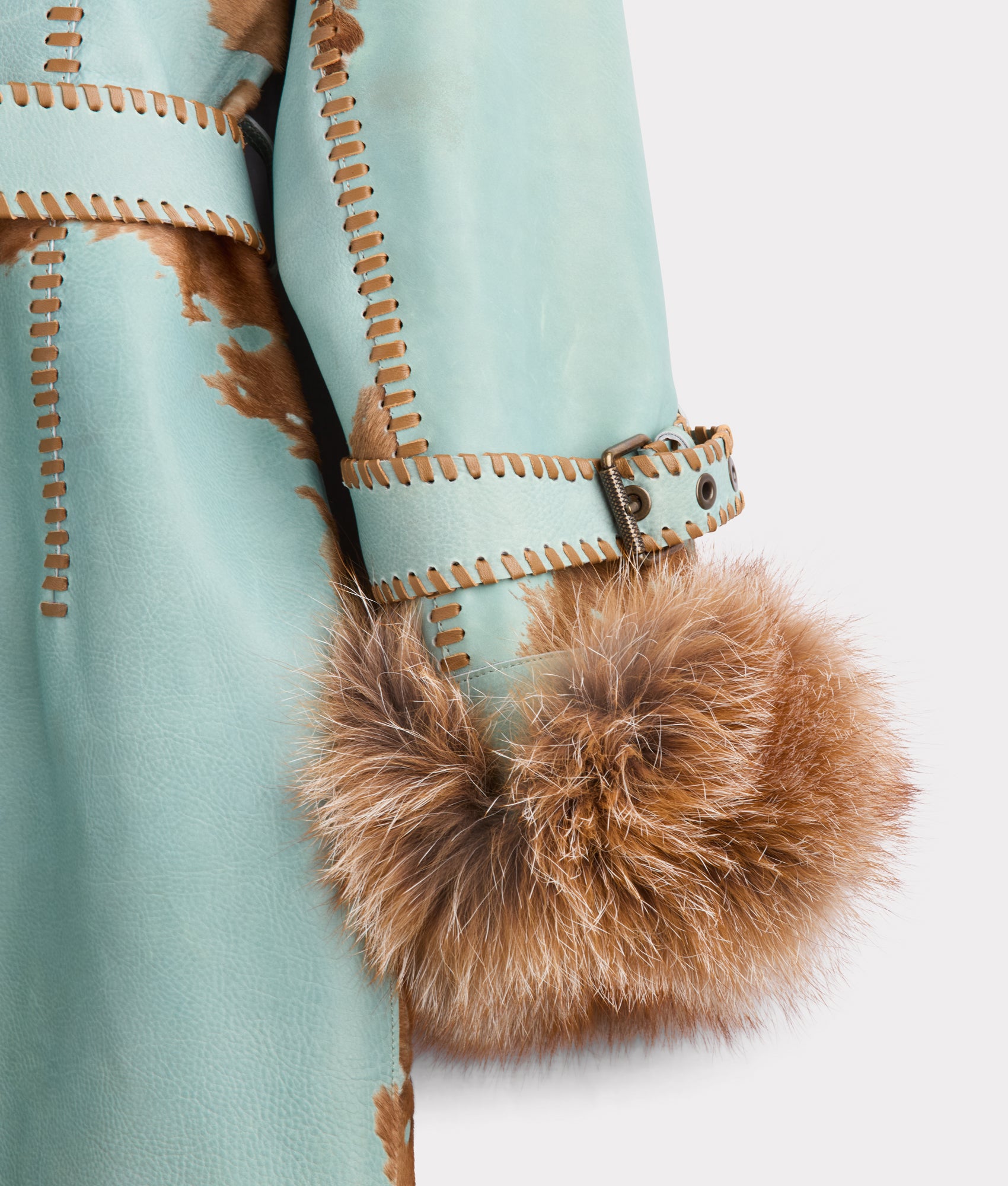 Calista Coat :: Turquoise/Brown - Image 6