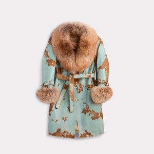 Calista Coat :: Turquoise/Brown