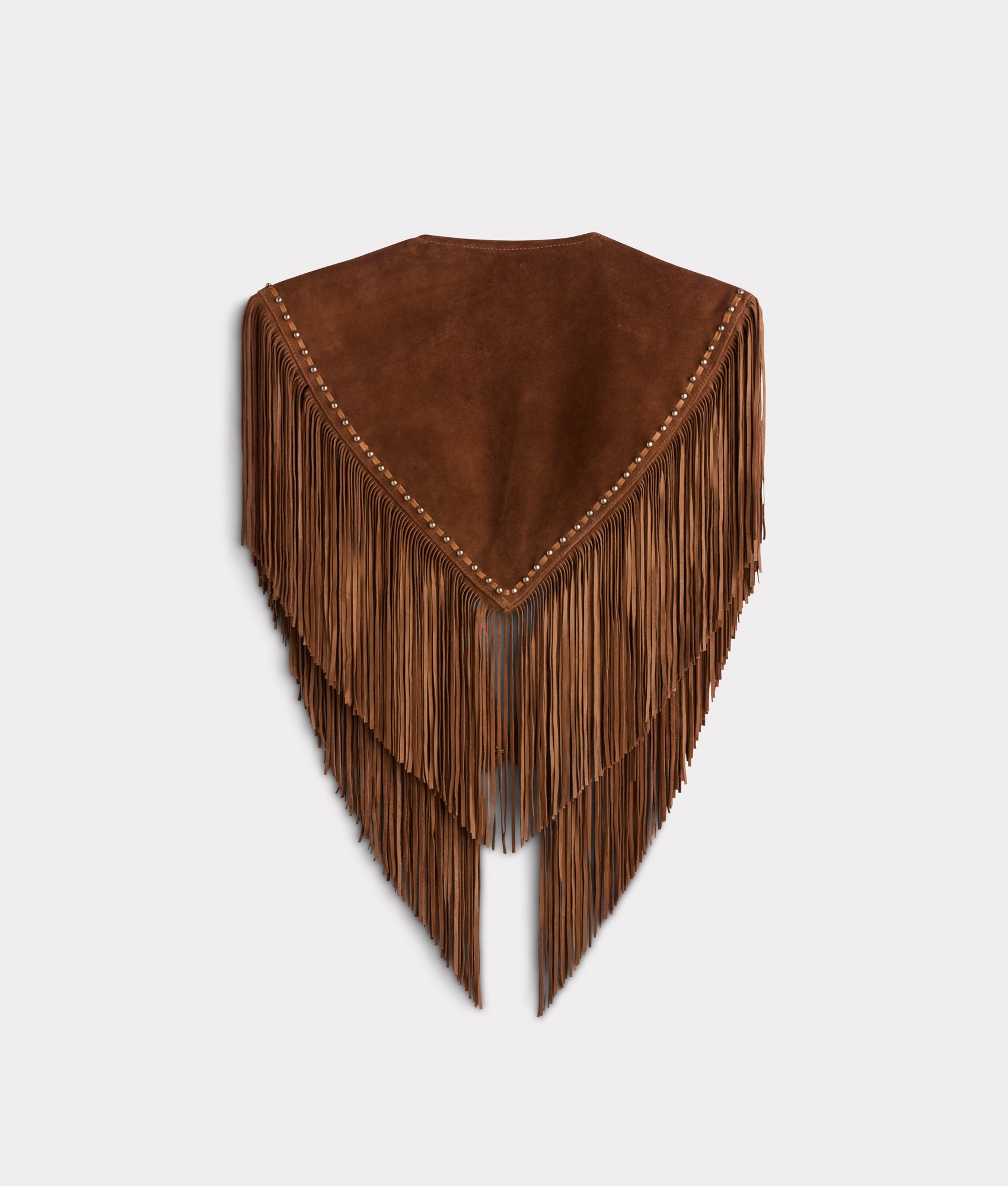 Sheila Beaded Fringe Cape :: Brown - Image 3